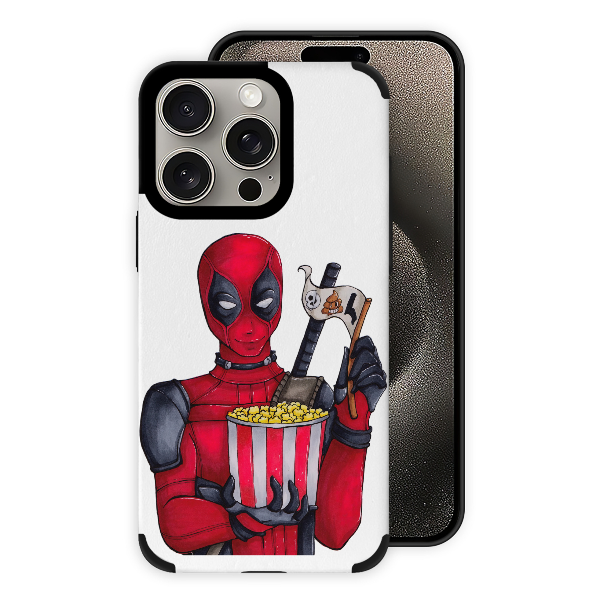（画像用） Deadpool デッドプール 【iPhone15ProMax対応】 PUレザー スマホケース 耐衝撃＆黄変防止