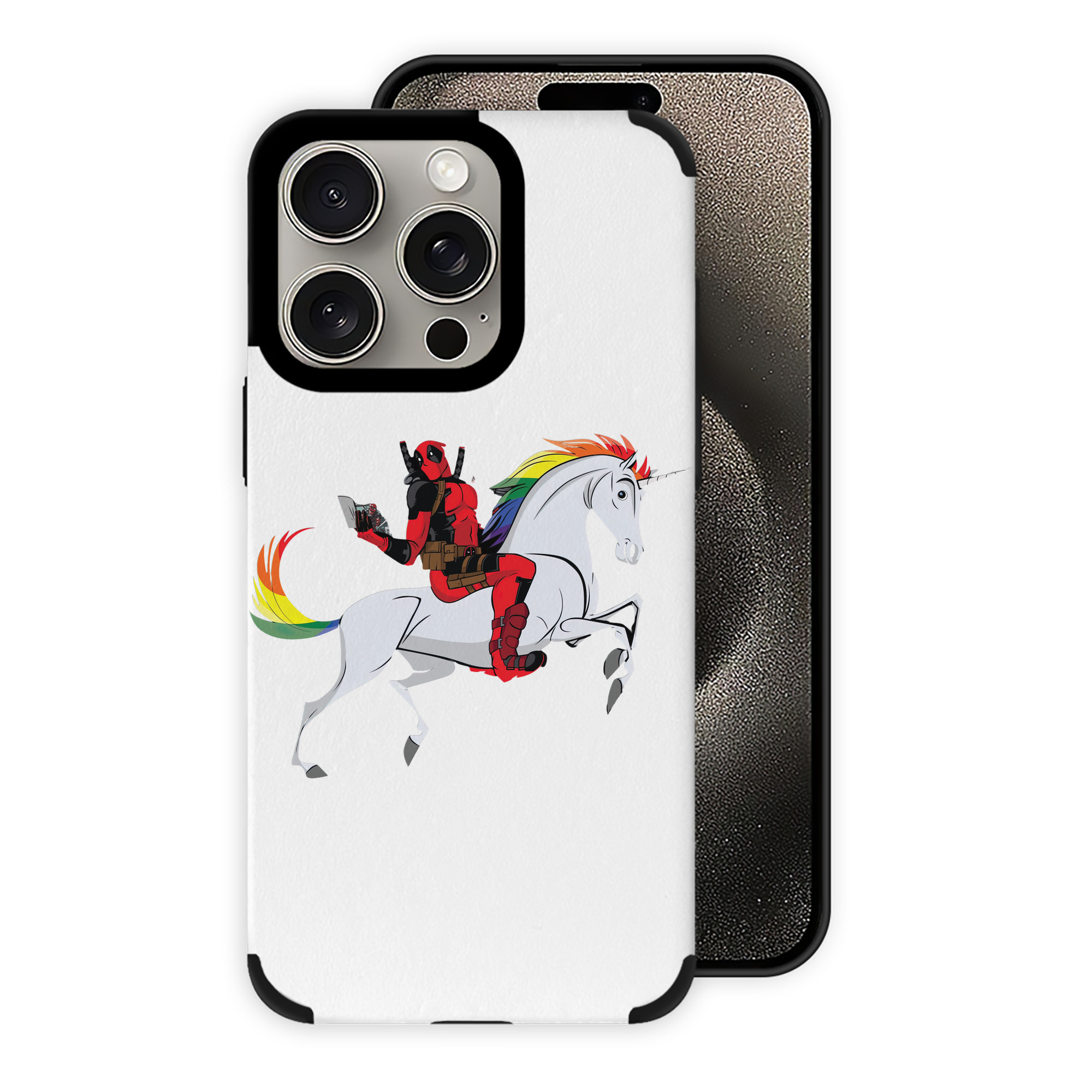 （画像用） Deadpool デッドプール 【iPhone15ProMax対応】 PUレザー スマホケース 耐衝撃＆黄変防止