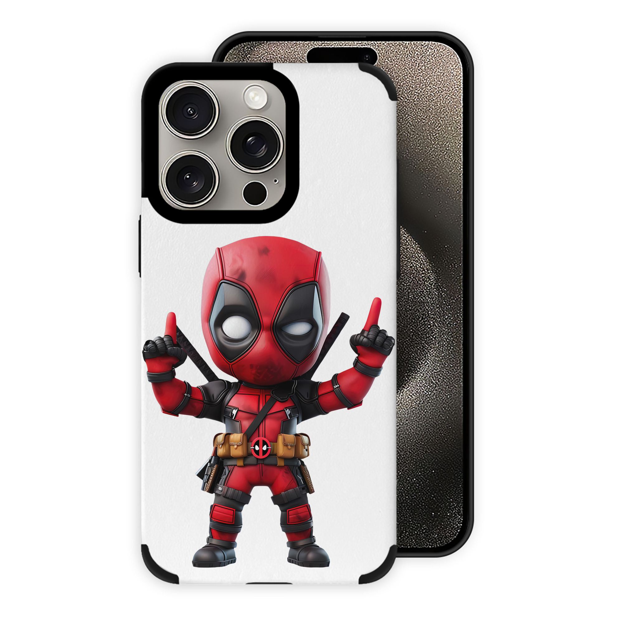 （画像用） Deadpool デッドプール 【iPhone15ProMax対応】 PUレザー スマホケース 耐衝撃＆黄変防止