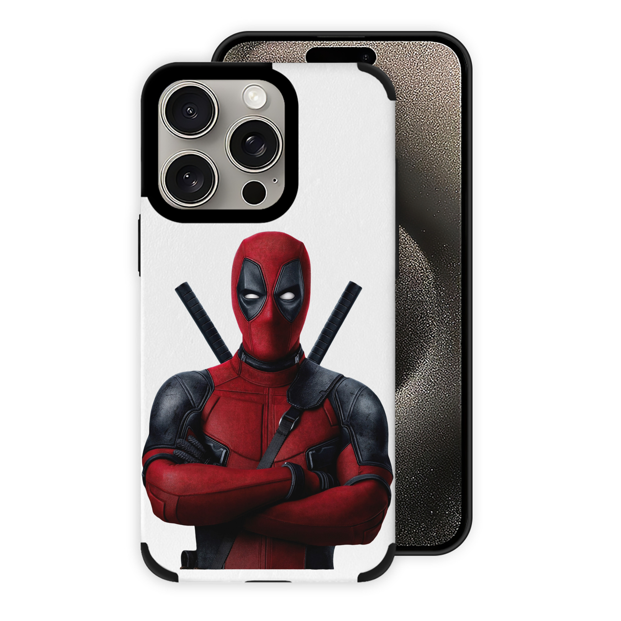 （画像用） Deadpool デッドプール 【iPhone15ProMax対応】 PUレザー スマホケース 耐衝撃＆黄変防止