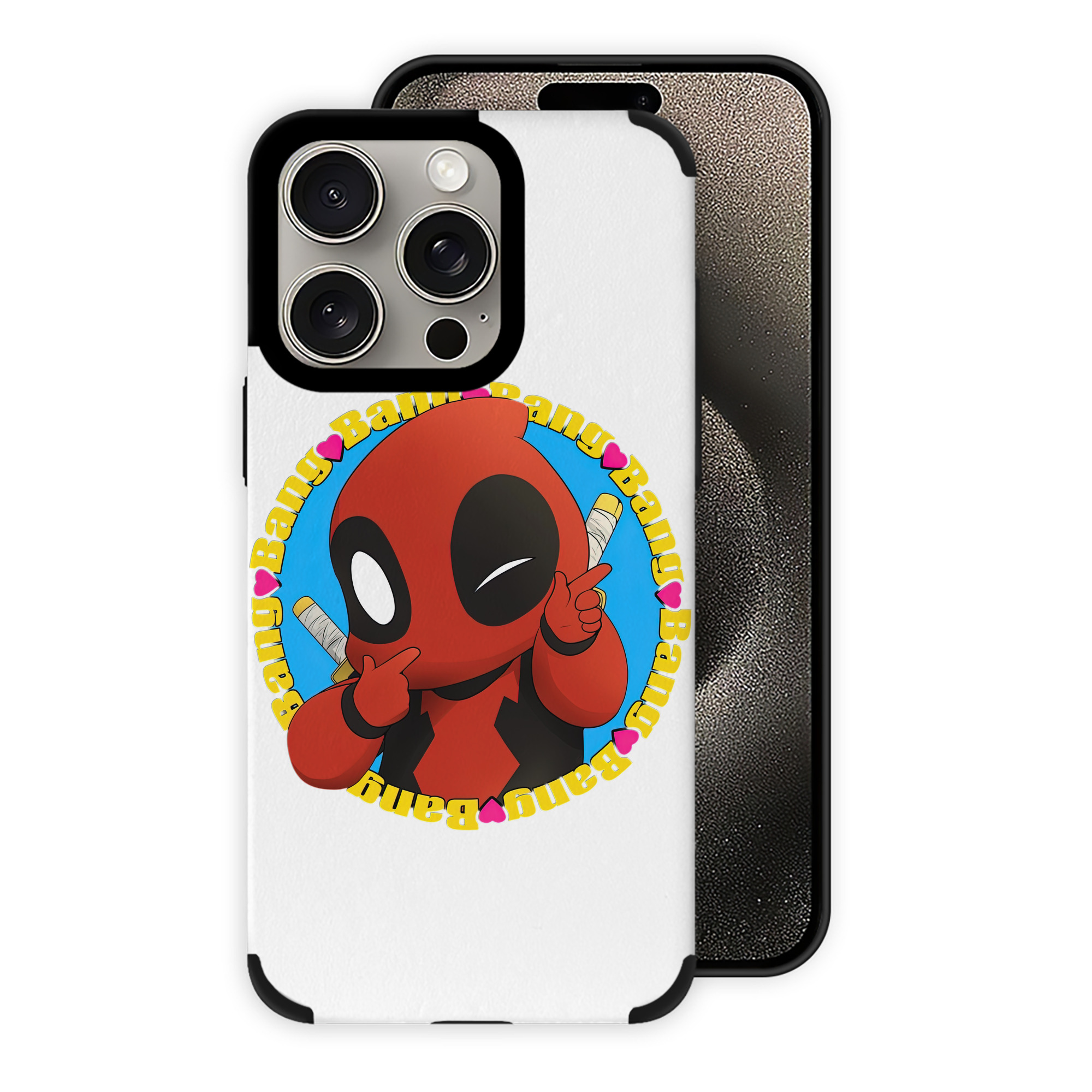 （画像用） Deadpool デッドプール 【iPhone15ProMax対応】 PUレザー スマホケース 耐衝撃＆黄変防止