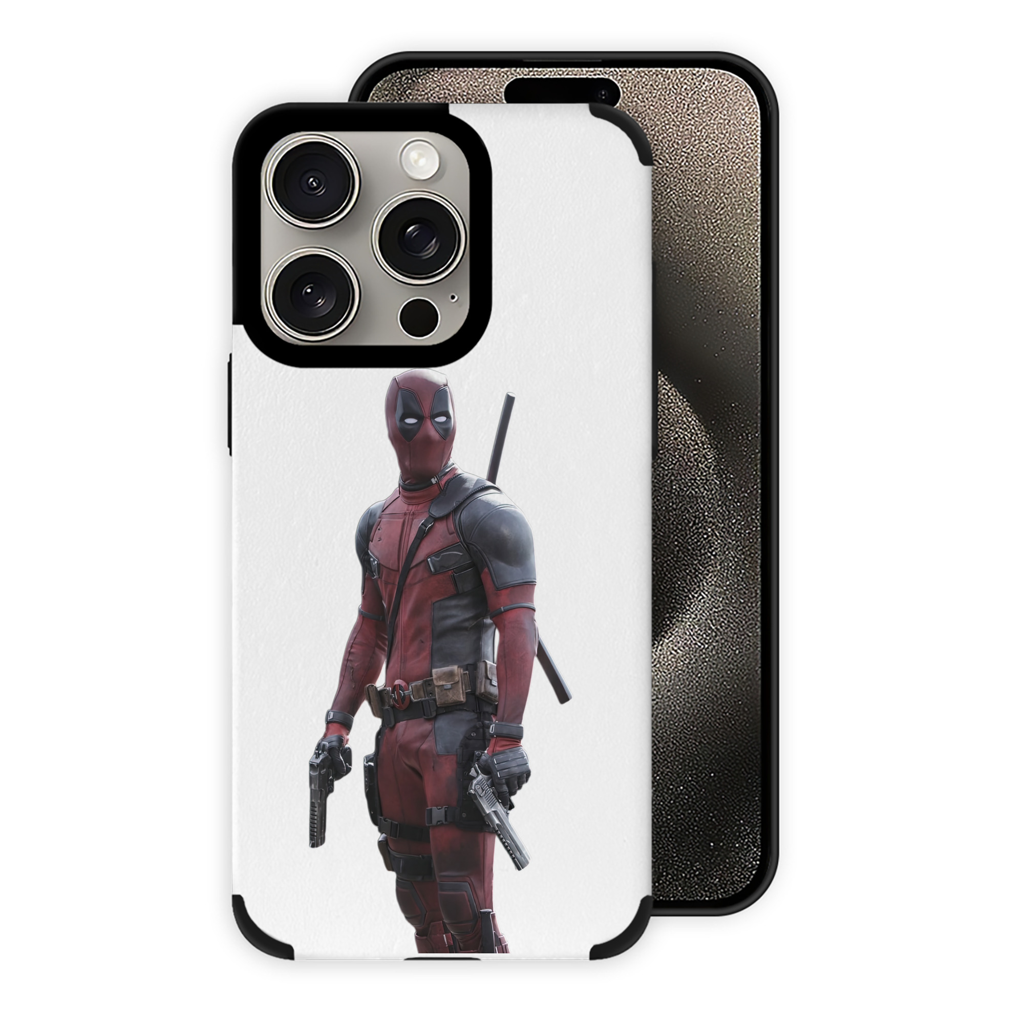 （画像用） Deadpool デッドプール 【iPhone15ProMax対応】 PUレザー スマホケース 耐衝撃＆黄変防止