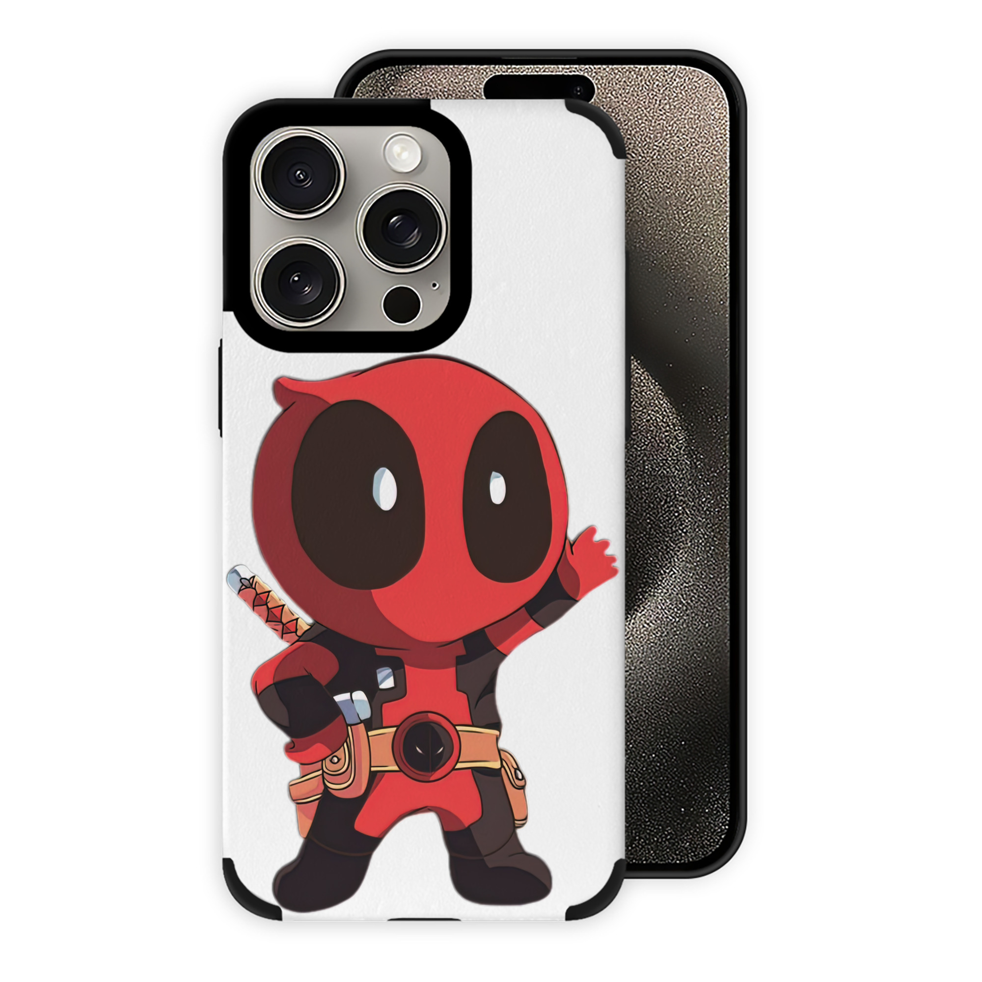 （画像用） Deadpool デッドプール 【iPhone15ProMax対応】 PUレザー スマホケース 耐衝撃＆黄変防止