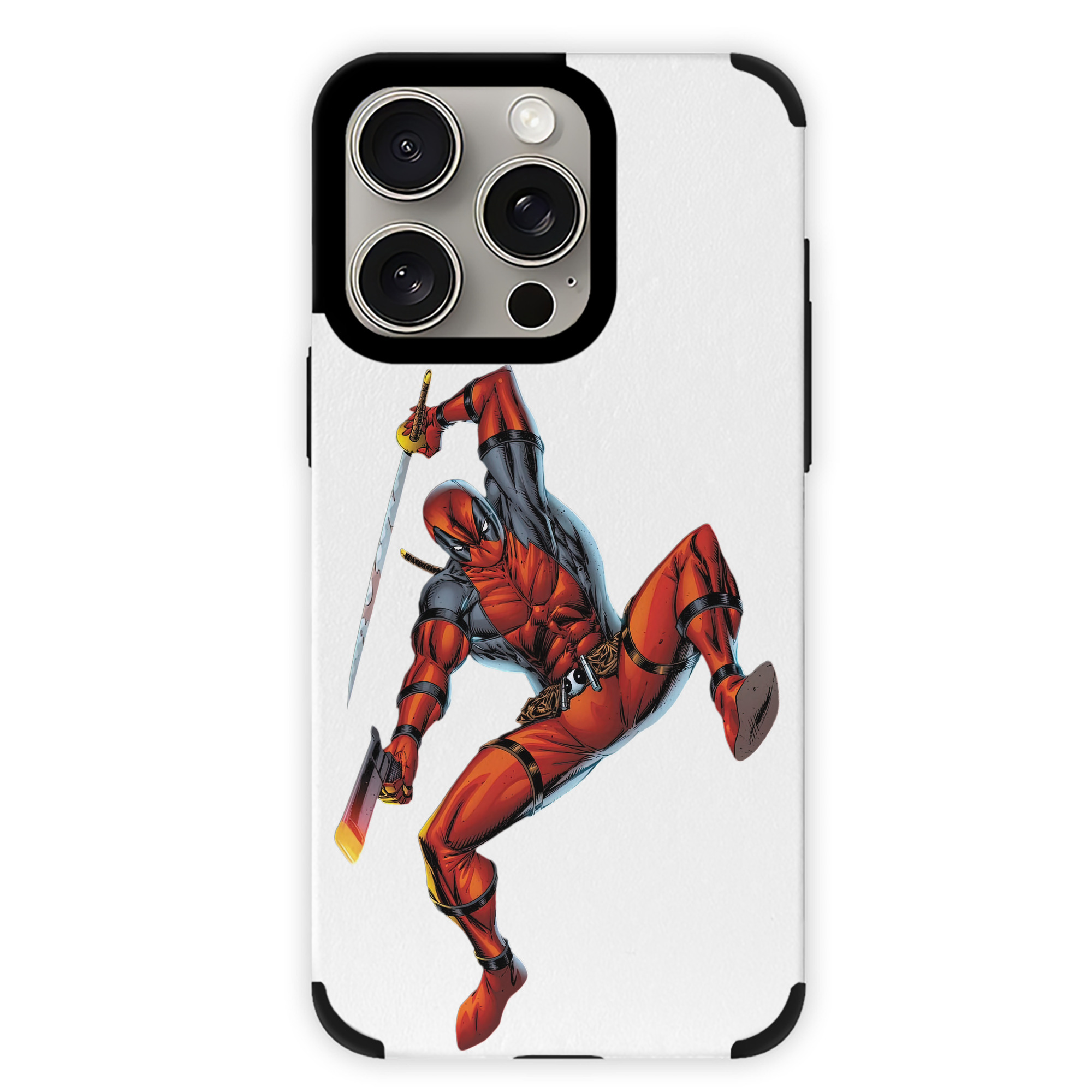 （画像用） Deadpool デッドプール 【iPhone15ProMax対応】 PUレザー スマホケース 耐衝撃＆黄変防止