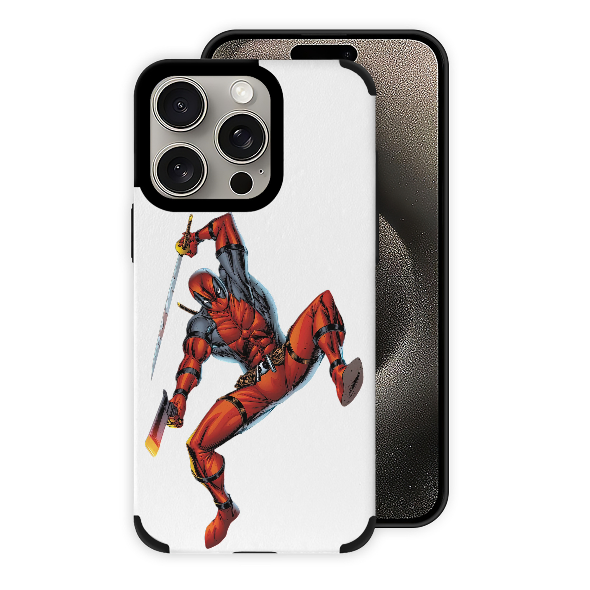 （画像用） Deadpool デッドプール 【iPhone15ProMax対応】 PUレザー スマホケース 耐衝撃＆黄変防止