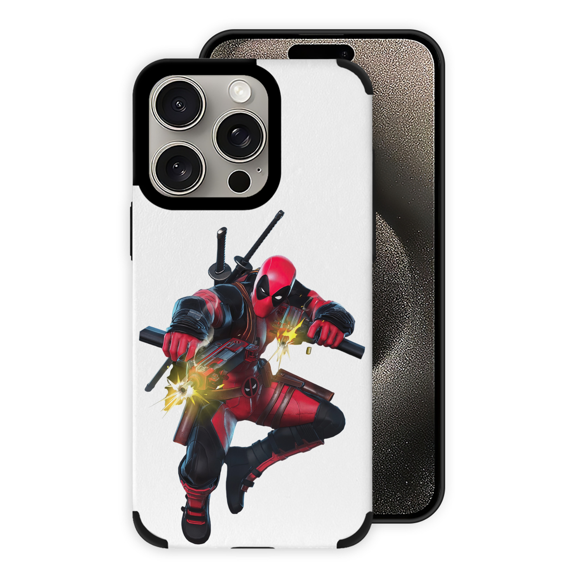 （画像用） Deadpool デッドプール 【iPhone15ProMax対応】 PUレザー スマホケース 耐衝撃＆黄変防止