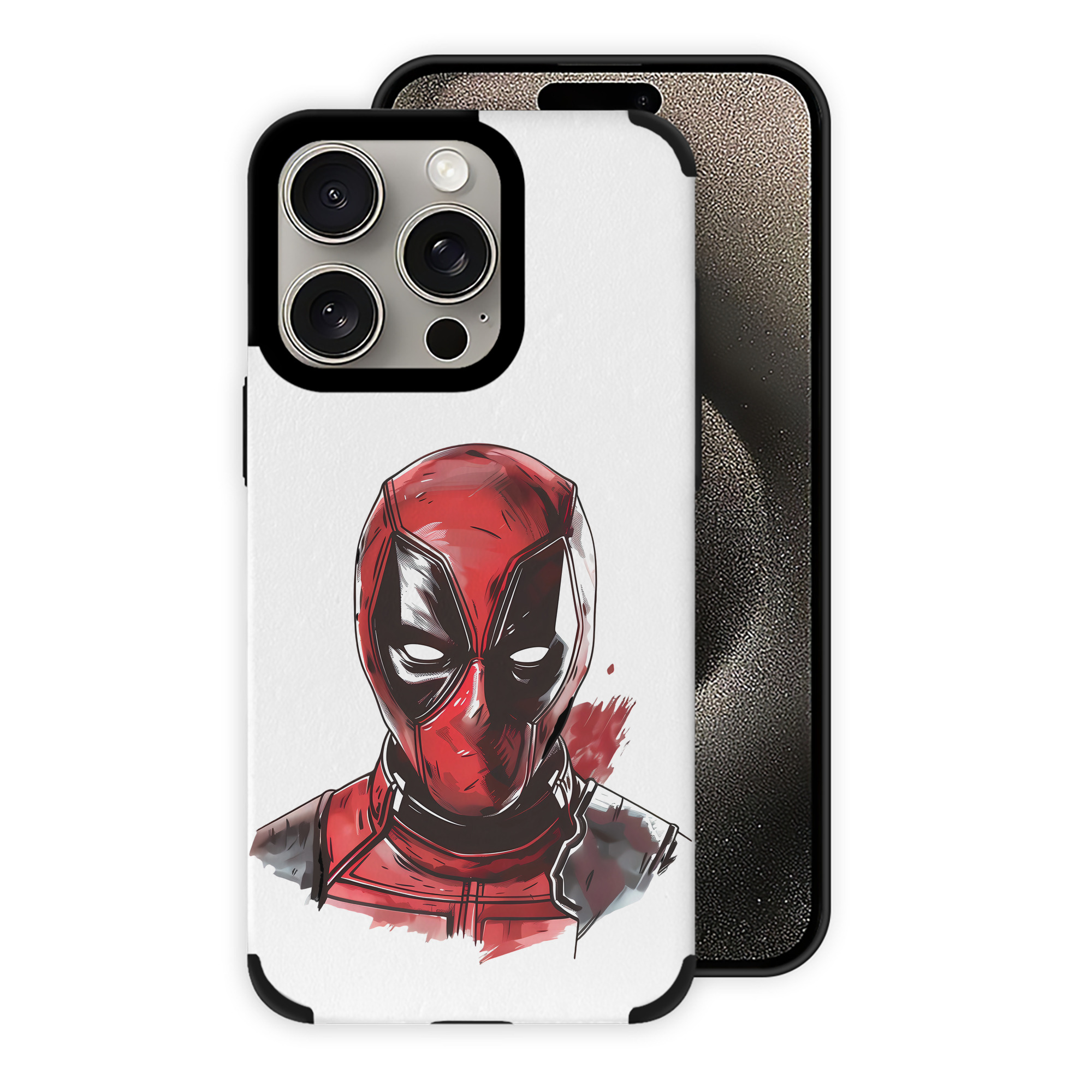 （画像用） Deadpool デッドプール 【iPhone15ProMax対応】 PUレザー スマホケース 耐衝撃＆黄変防止