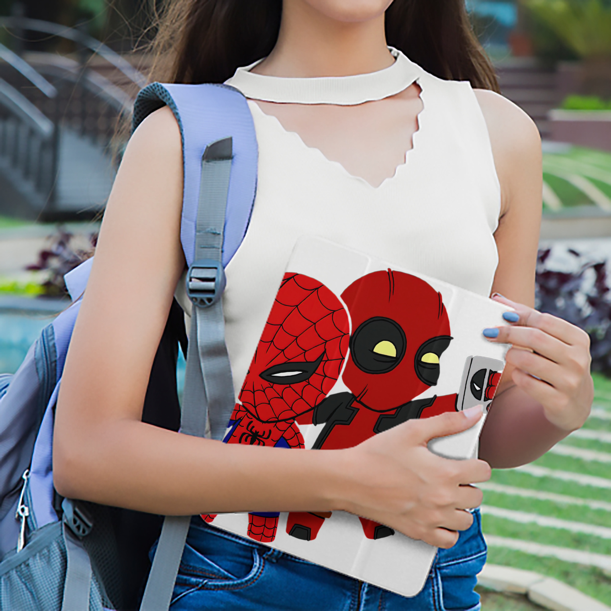 Deadpool デッドプール IPad ケース ペン収納付き 三つ折りスタンド PUレザー×シリコン 対応機種9.5/10.5/10.9インチ