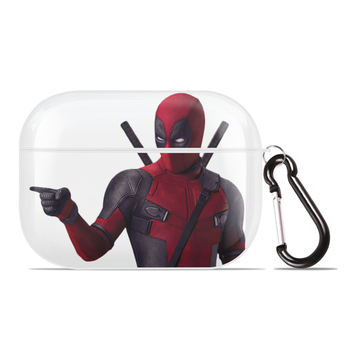 （画像用） Deadpool デッドプール 【AirPods Pro用】ハードシェル保護ケース 耐衝撃・防指紋・カラビナ付き商品仕様