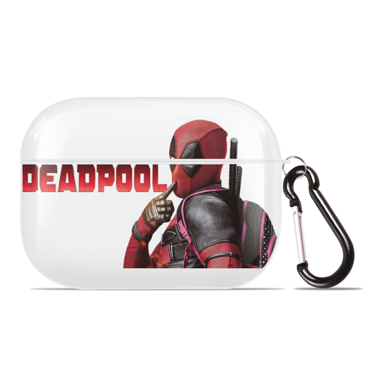 （画像用） Deadpool デッドプール 【AirPods Pro用】ハードシェル保護ケース 耐衝撃・防指紋・カラビナ付き商品仕様