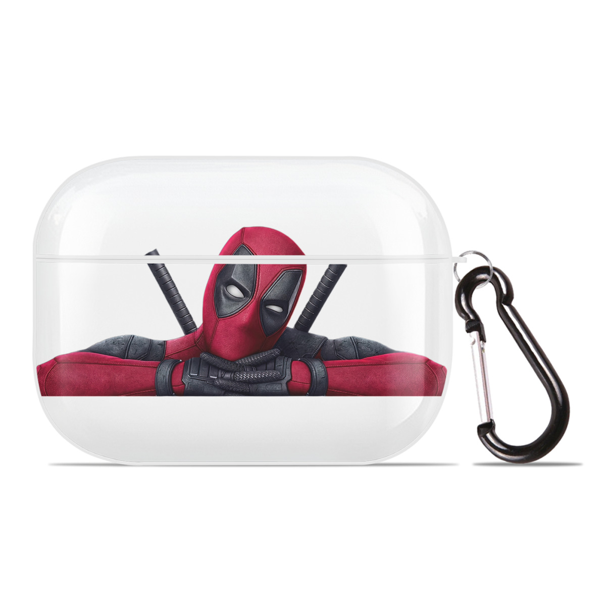 （画像用） Deadpool デッドプール 【AirPods Pro用】ハードシェル保護ケース 耐衝撃・防指紋・カラビナ付き商品仕様