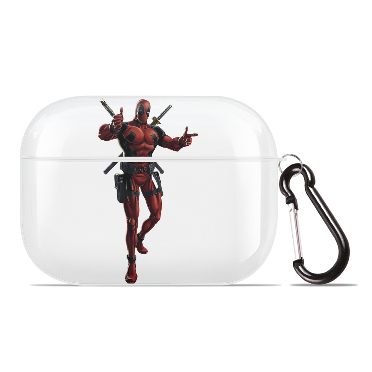 （画像用） Deadpool デッドプール 【AirPods Pro用】ハードシェル保護ケース 耐衝撃・防指紋・カラビナ付き商品仕様