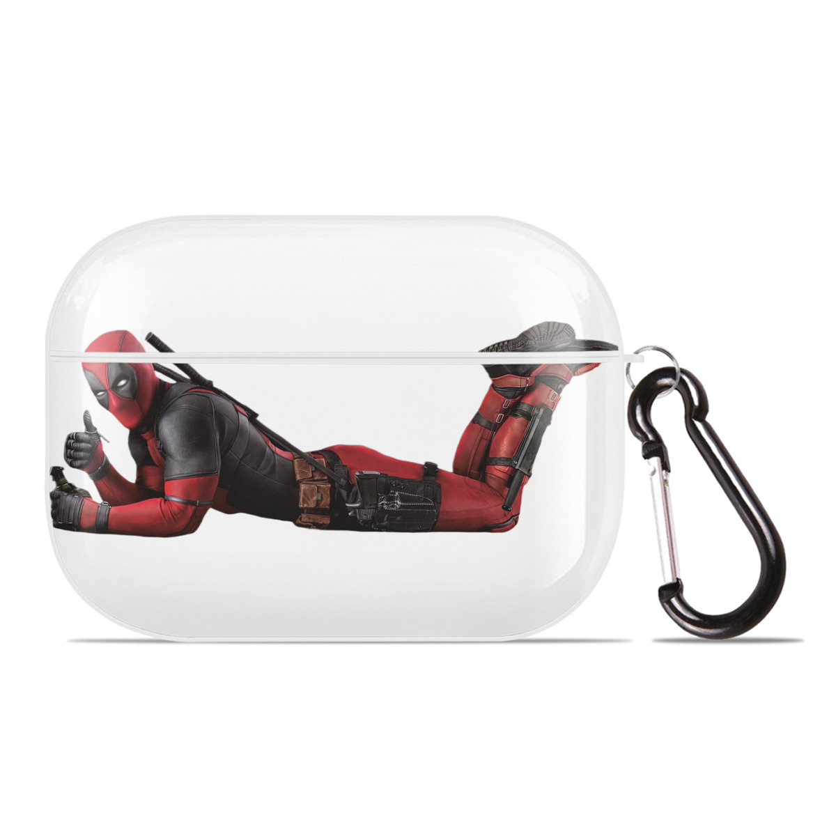 （画像用） Deadpool デッドプール 【AirPods Pro用】ハードシェル保護ケース 耐衝撃・防指紋・カラビナ付き商品仕様
