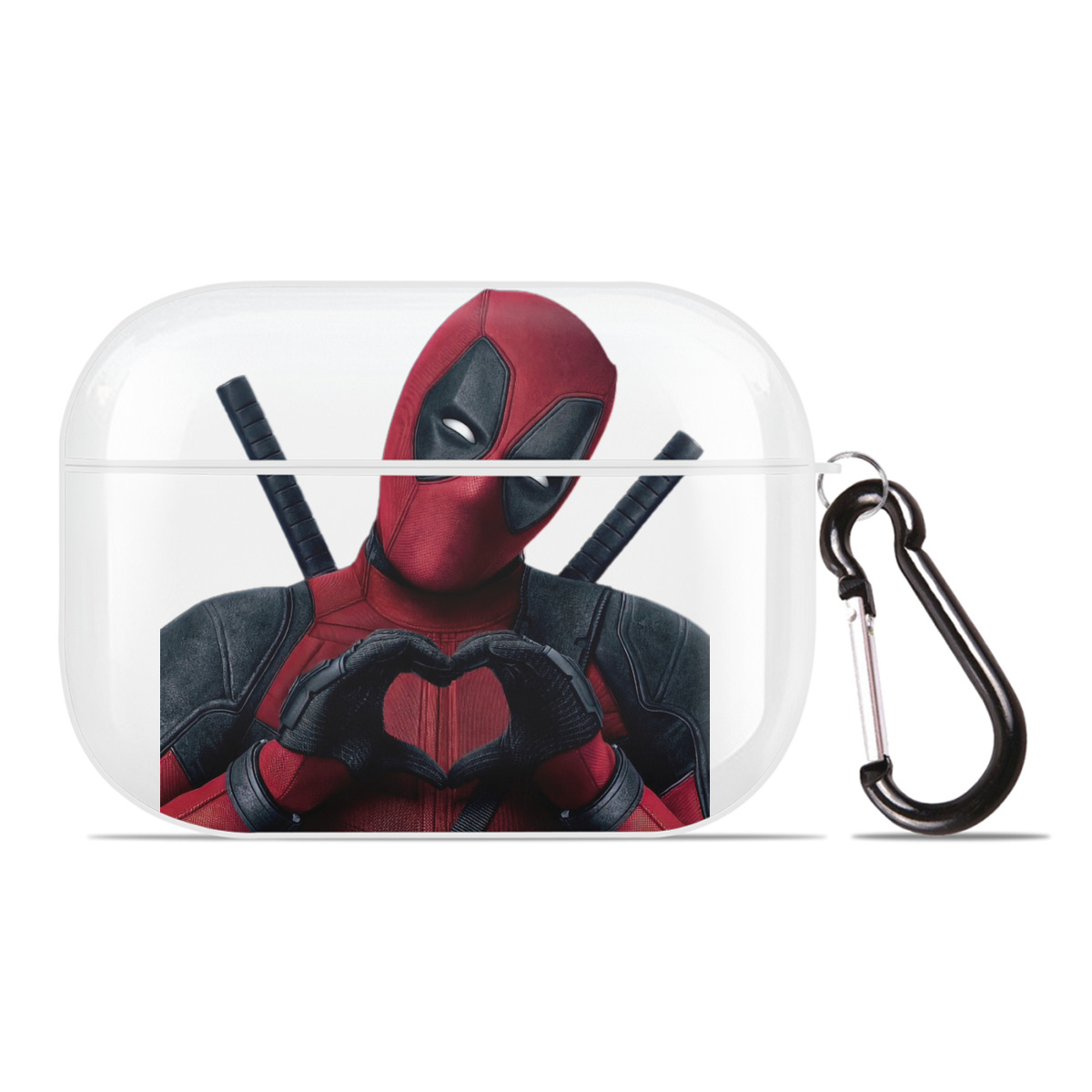 （画像用） Deadpool デッドプール 【AirPods Pro用】ハードシェル保護ケース 耐衝撃・防指紋・カラビナ付き商品仕様