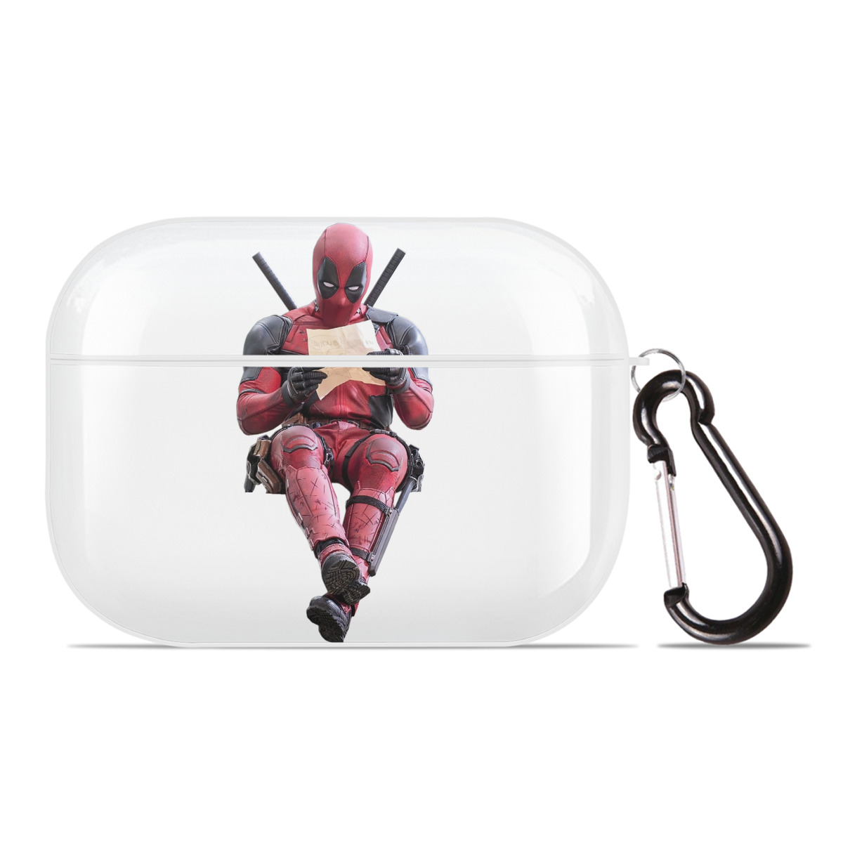 （画像用） Deadpool デッドプール 【AirPods Pro用】ハードシェル保護ケース 耐衝撃・防指紋・カラビナ付き商品仕様