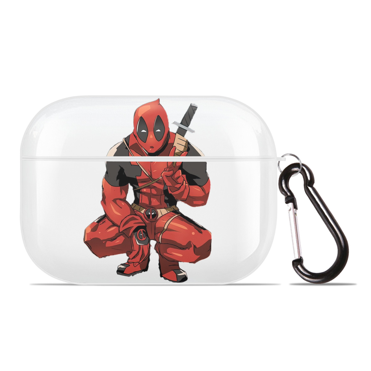 （画像用） Deadpool デッドプール 【AirPods Pro用】ハードシェル保護ケース 耐衝撃・防指紋・カラビナ付き商品仕様