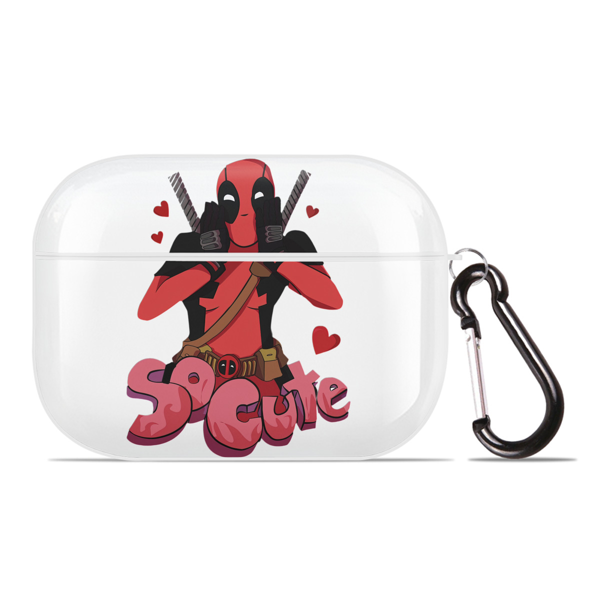 （画像用） Deadpool デッドプール 【AirPods Pro用】ハードシェル保護ケース 耐衝撃・防指紋・カラビナ付き商品仕様