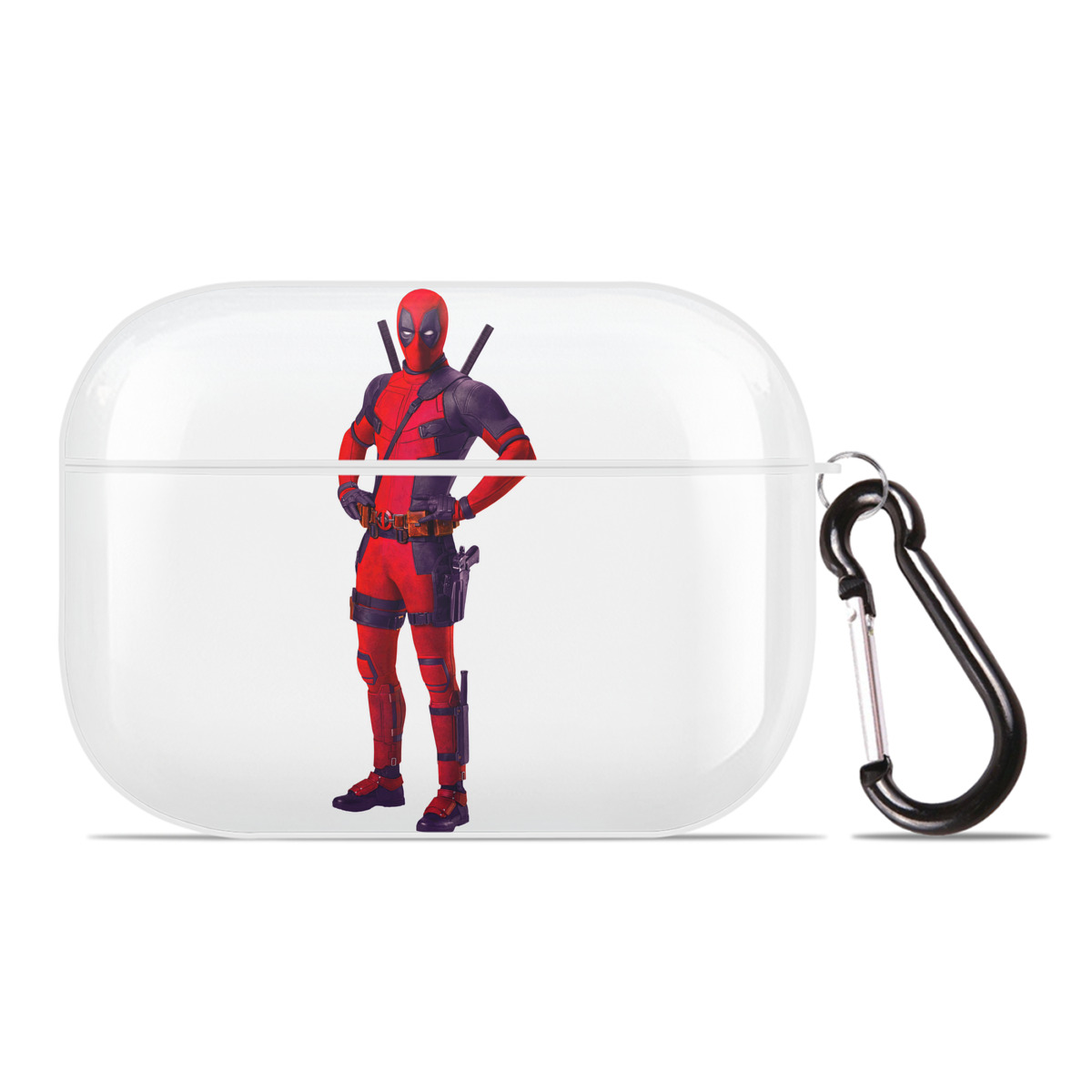 （画像用） Deadpool デッドプール 【AirPods Pro用】ハードシェル保護ケース 耐衝撃・防指紋・カラビナ付き商品仕様