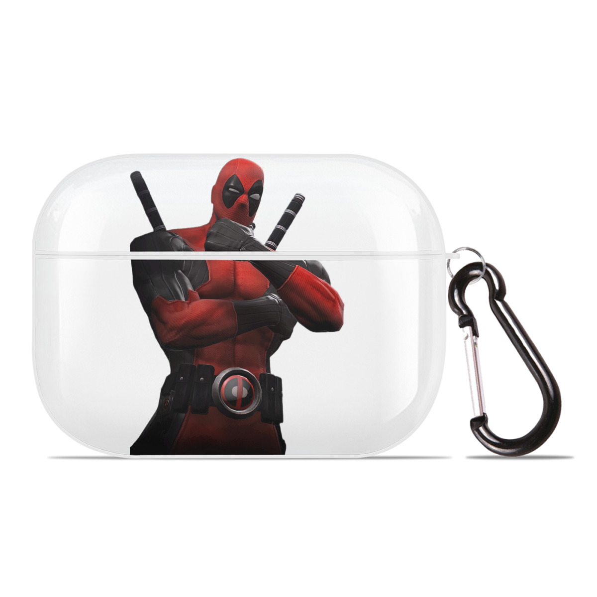 （画像用） Deadpool デッドプール 【AirPods Pro用】ハードシェル保護ケース 耐衝撃・防指紋・カラビナ付き商品仕様