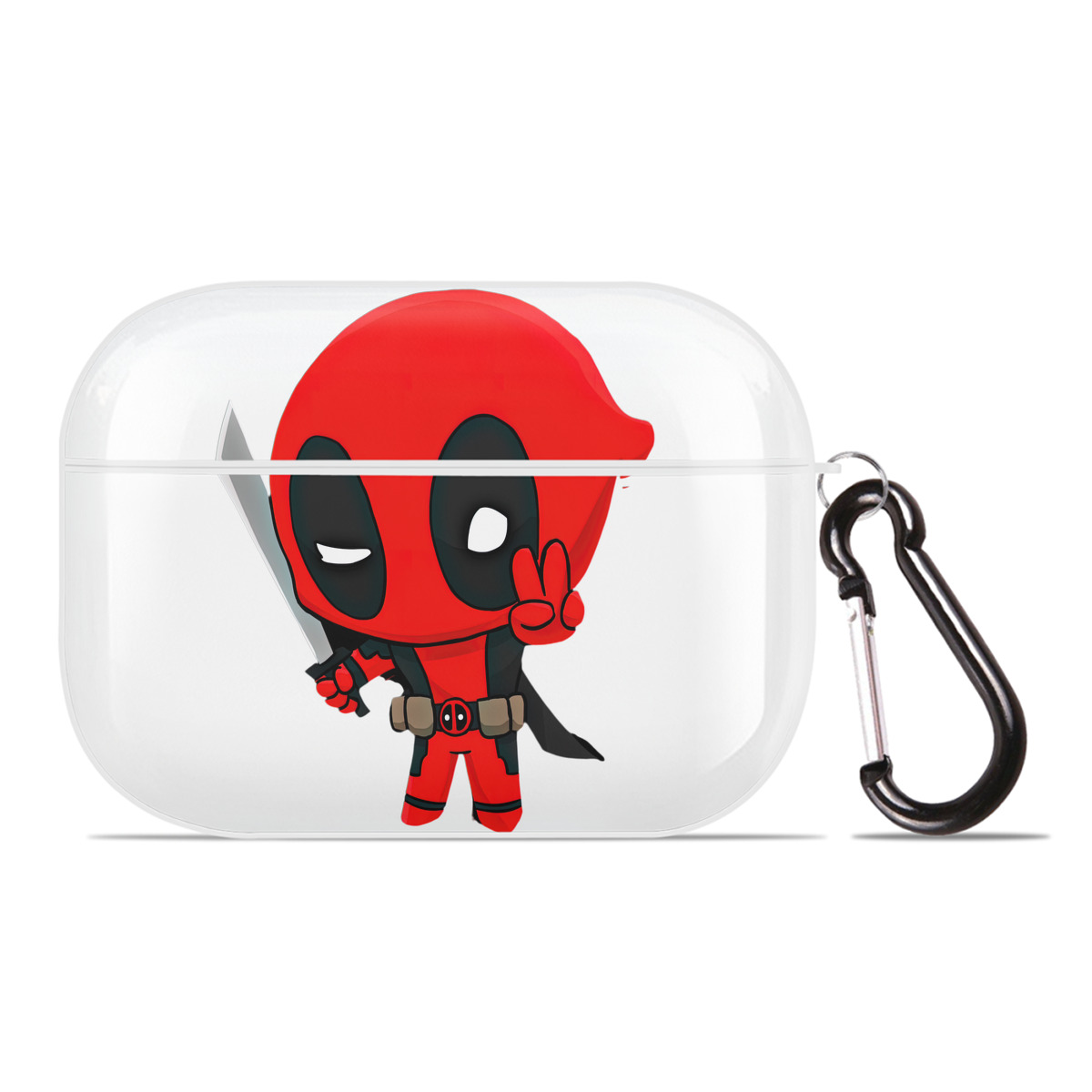 （画像用） Deadpool デッドプール 【AirPods Pro用】ハードシェル保護ケース 耐衝撃・防指紋・カラビナ付き商品仕様