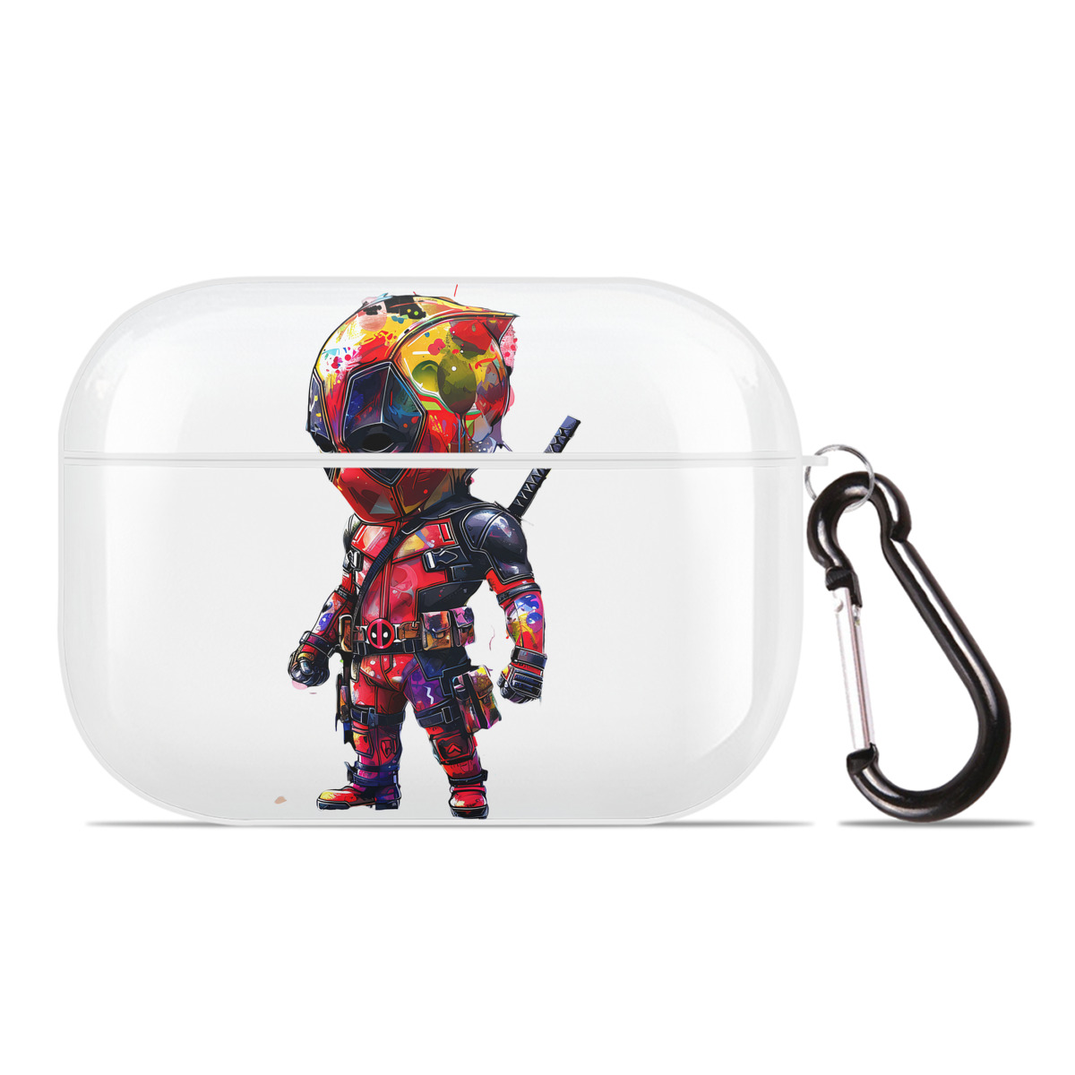 （画像用） Deadpool デッドプール 【AirPods Pro用】ハードシェル保護ケース 耐衝撃・防指紋・カラビナ付き商品仕様