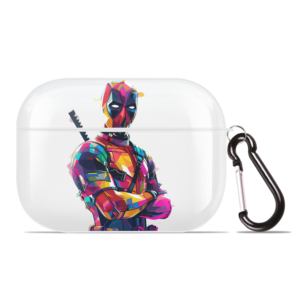 （画像用） Deadpool デッドプール 【AirPods Pro用】ハードシェル保護ケース 耐衝撃・防指紋・カラビナ付き商品仕様