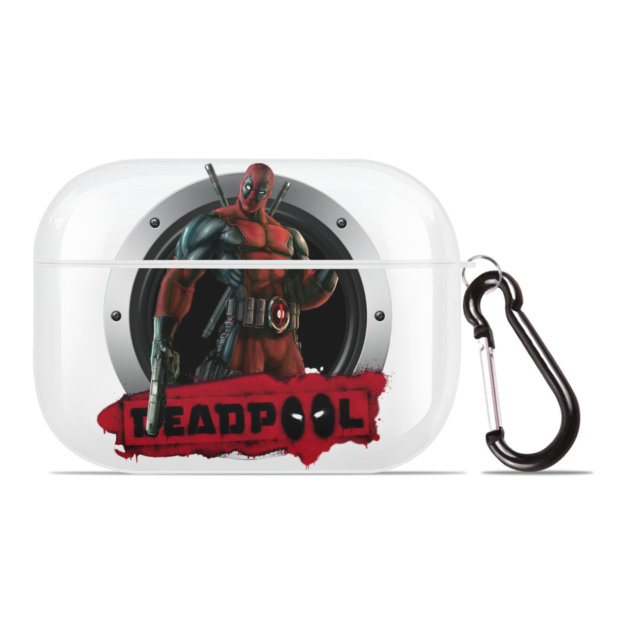 （画像用） Deadpool デッドプール 【AirPods Pro用】ハードシェル保護ケース 耐衝撃・防指紋・カラビナ付き商品仕様