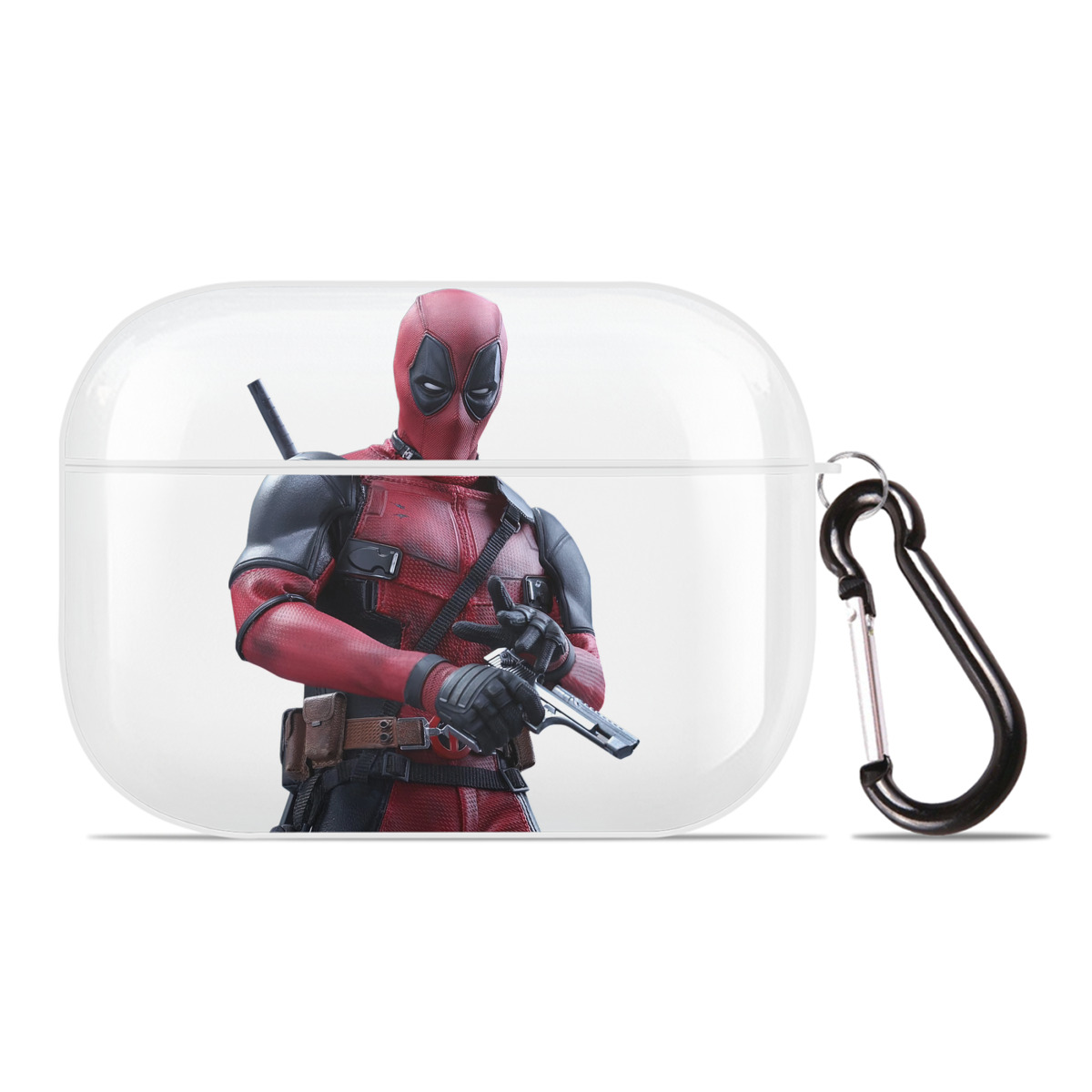 （画像用） Deadpool デッドプール 【AirPods Pro用】ハードシェル保護ケース 耐衝撃・防指紋・カラビナ付き商品仕様