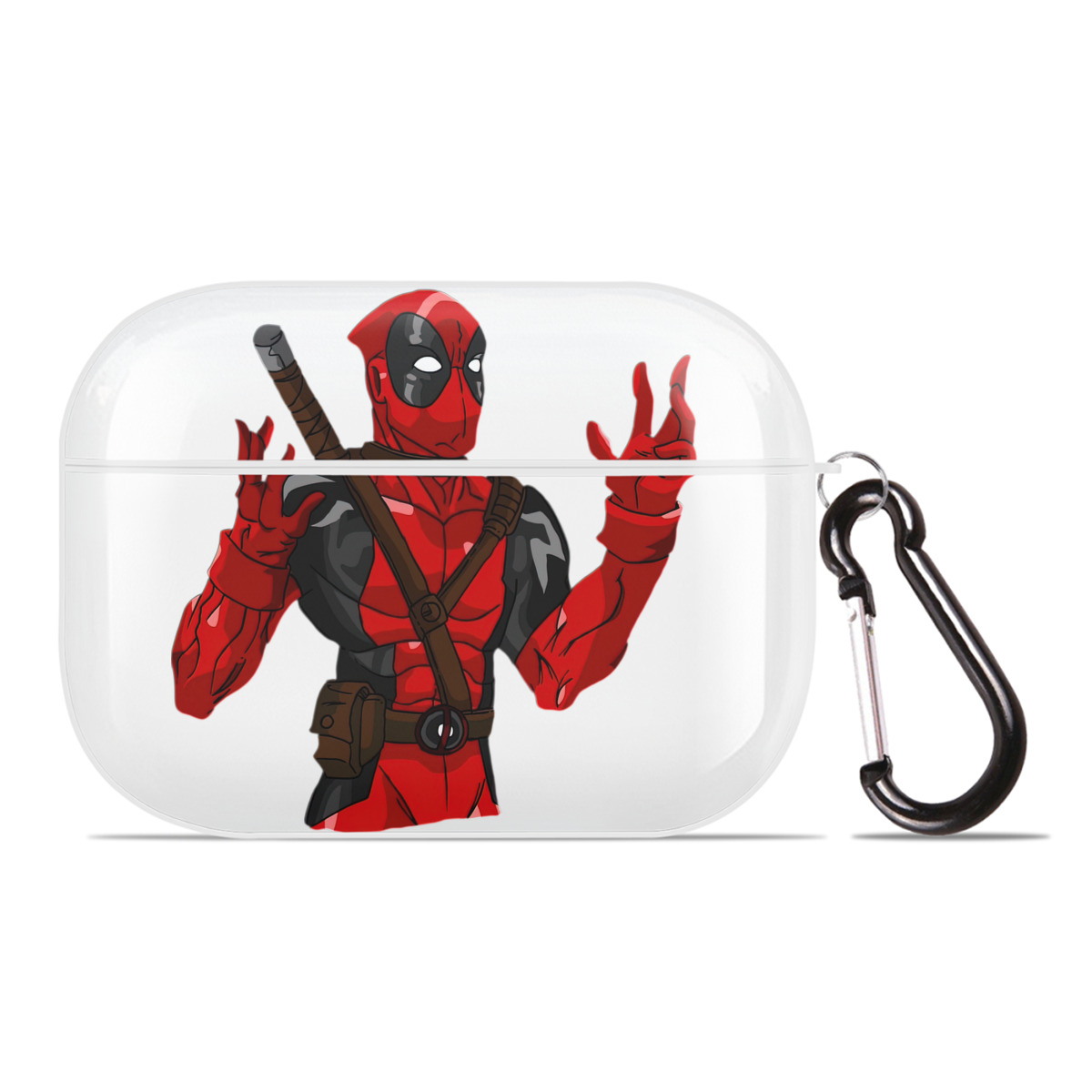 （画像用） Deadpool デッドプール 【AirPods Pro用】ハードシェル保護ケース 耐衝撃・防指紋・カラビナ付き商品仕様