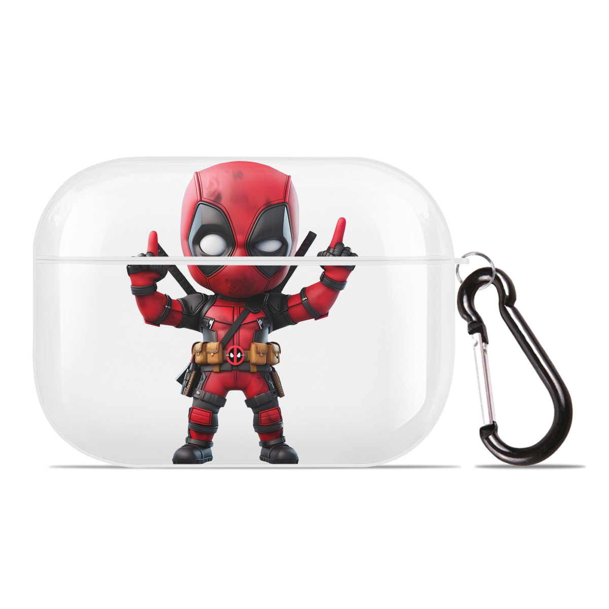 （画像用） Deadpool デッドプール 【AirPods Pro用】ハードシェル保護ケース 耐衝撃・防指紋・カラビナ付き商品仕様