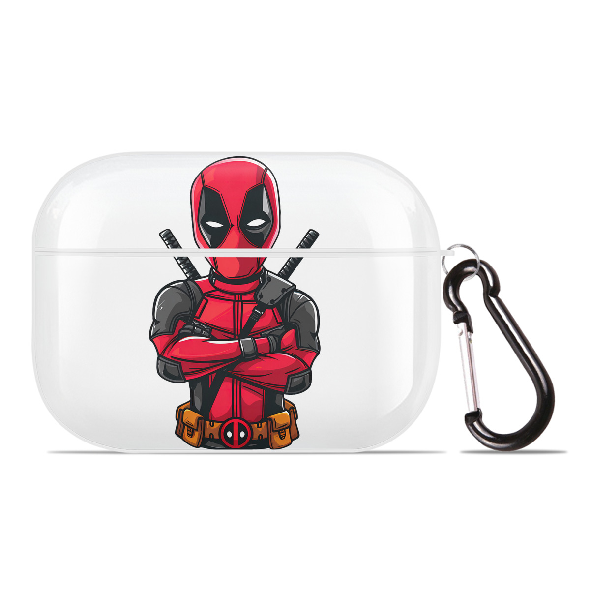 （画像用） Deadpool デッドプール 【AirPods Pro用】ハードシェル保護ケース 耐衝撃・防指紋・カラビナ付き商品仕様