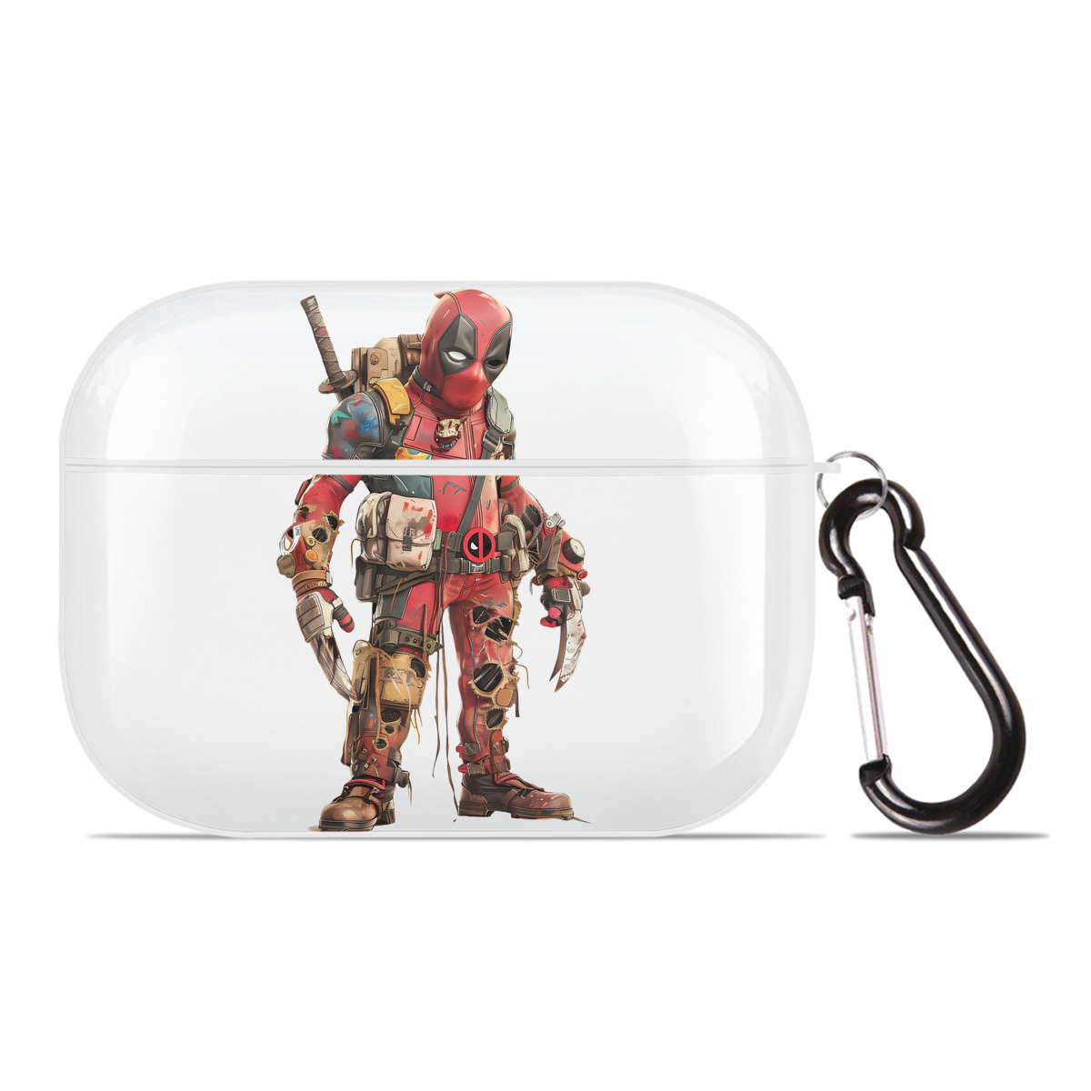 （画像用） Deadpool デッドプール 【AirPods Pro用】ハードシェル保護ケース 耐衝撃・防指紋・カラビナ付き商品仕様