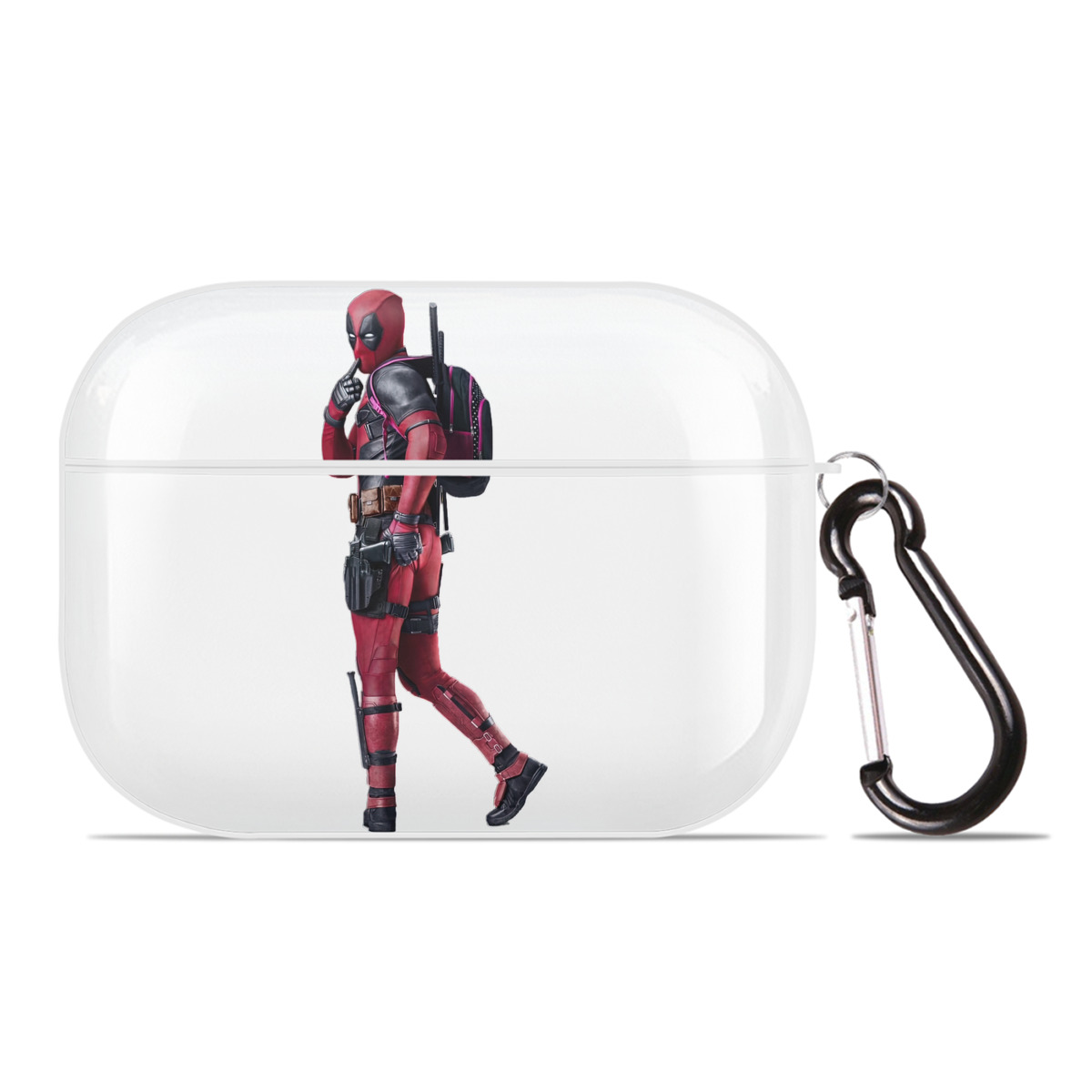 （画像用） Deadpool デッドプール 【AirPods Pro用】ハードシェル保護ケース 耐衝撃・防指紋・カラビナ付き商品仕様