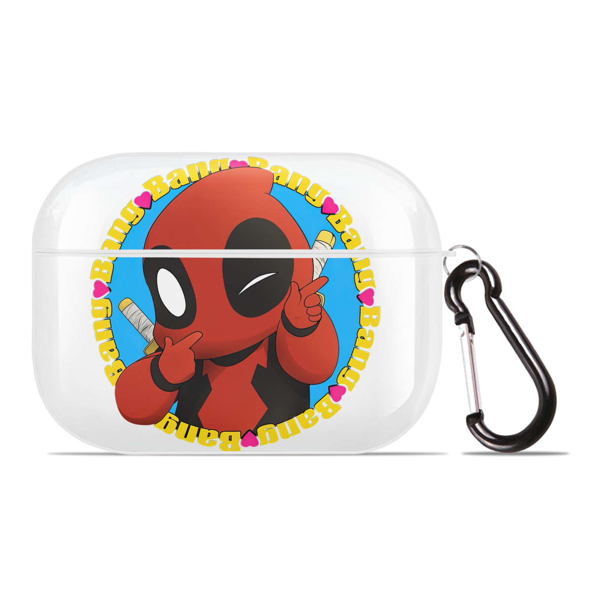 （画像用） Deadpool デッドプール 【AirPods Pro用】ハードシェル保護ケース 耐衝撃・防指紋・カラビナ付き商品仕様