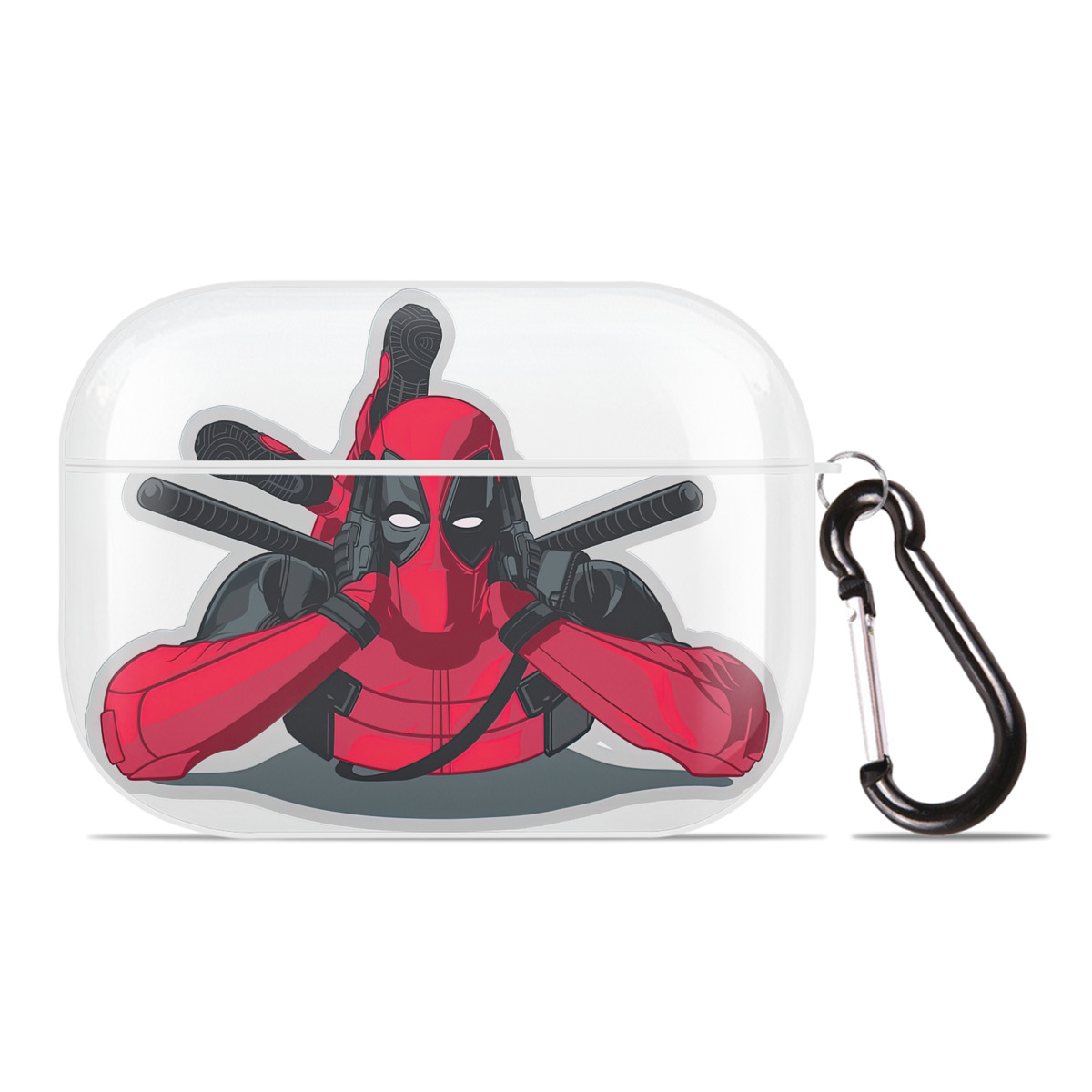 （画像用） Deadpool デッドプール 【AirPods Pro用】ハードシェル保護ケース 耐衝撃・防指紋・カラビナ付き商品仕様