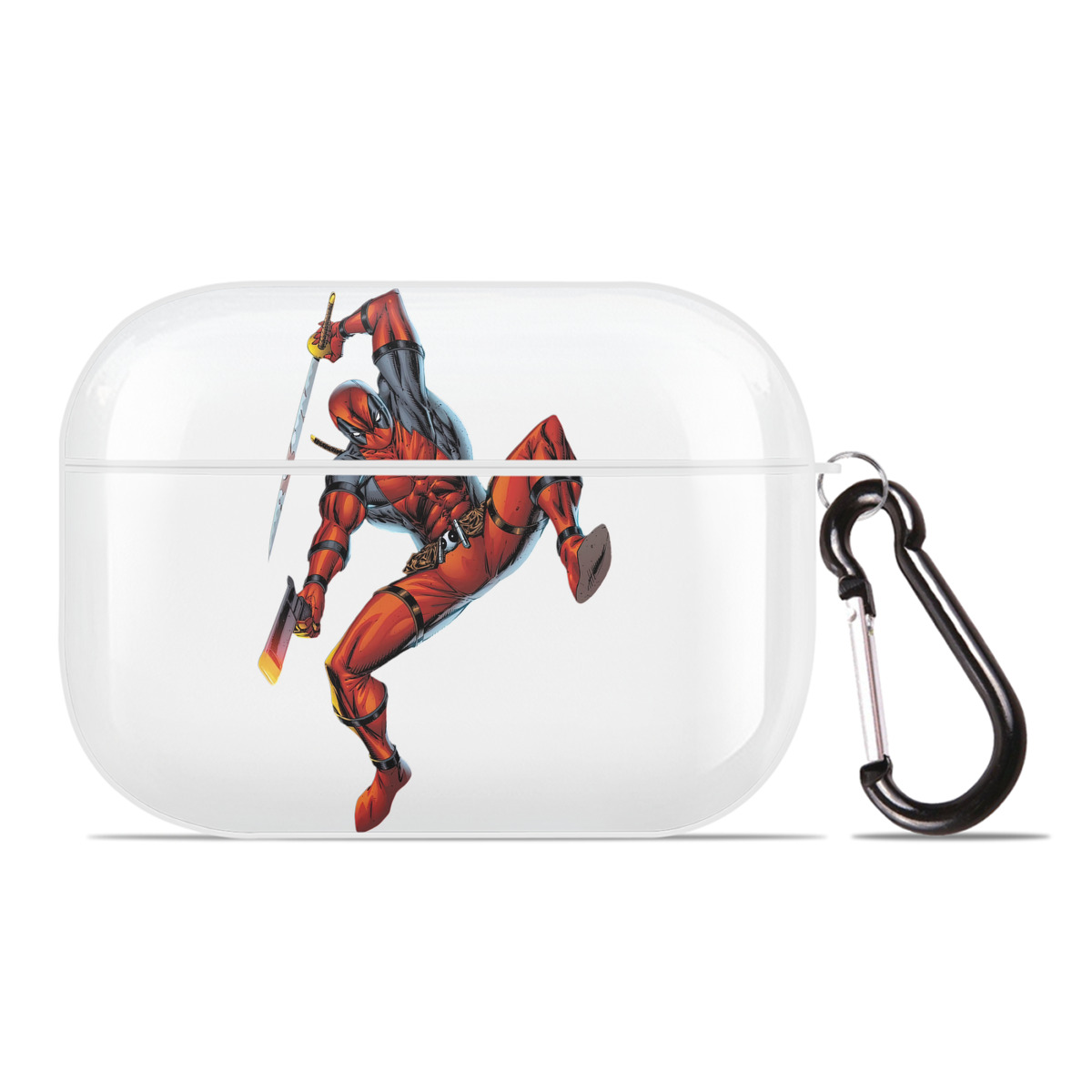（画像用） Deadpool デッドプール 【AirPods Pro用】ハードシェル保護ケース 耐衝撃・防指紋・カラビナ付き商品仕様