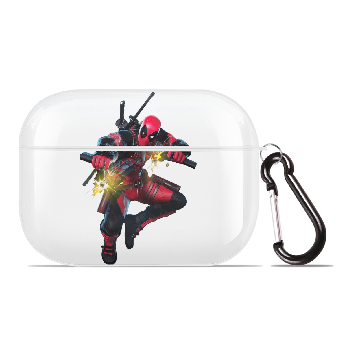 （画像用） Deadpool デッドプール 【AirPods Pro用】ハードシェル保護ケース 耐衝撃・防指紋・カラビナ付き商品仕様