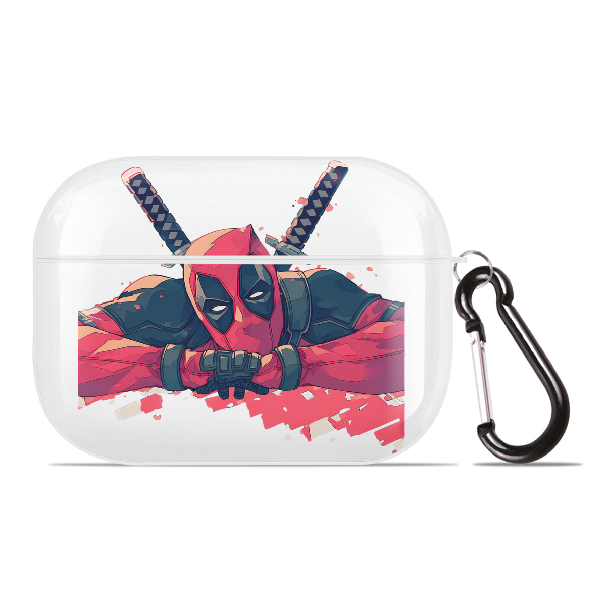 （画像用） Deadpool デッドプール 【AirPods Pro用】ハードシェル保護ケース 耐衝撃・防指紋・カラビナ付き商品仕様