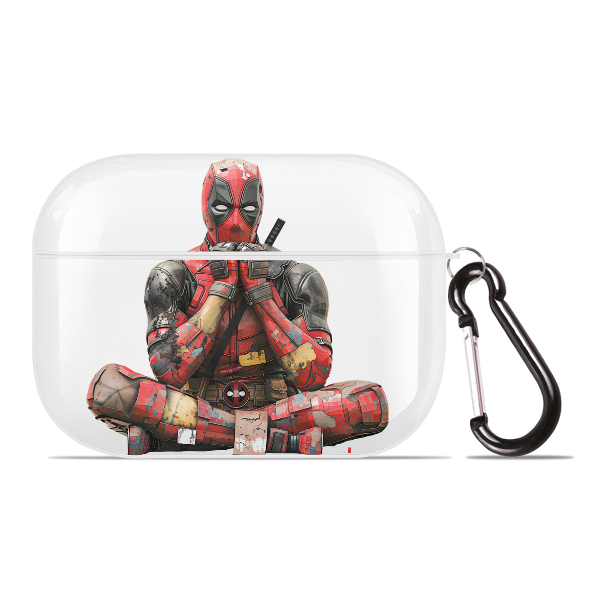 （画像用） Deadpool デッドプール 【AirPods Pro用】ハードシェル保護ケース 耐衝撃・防指紋・カラビナ付き商品仕様