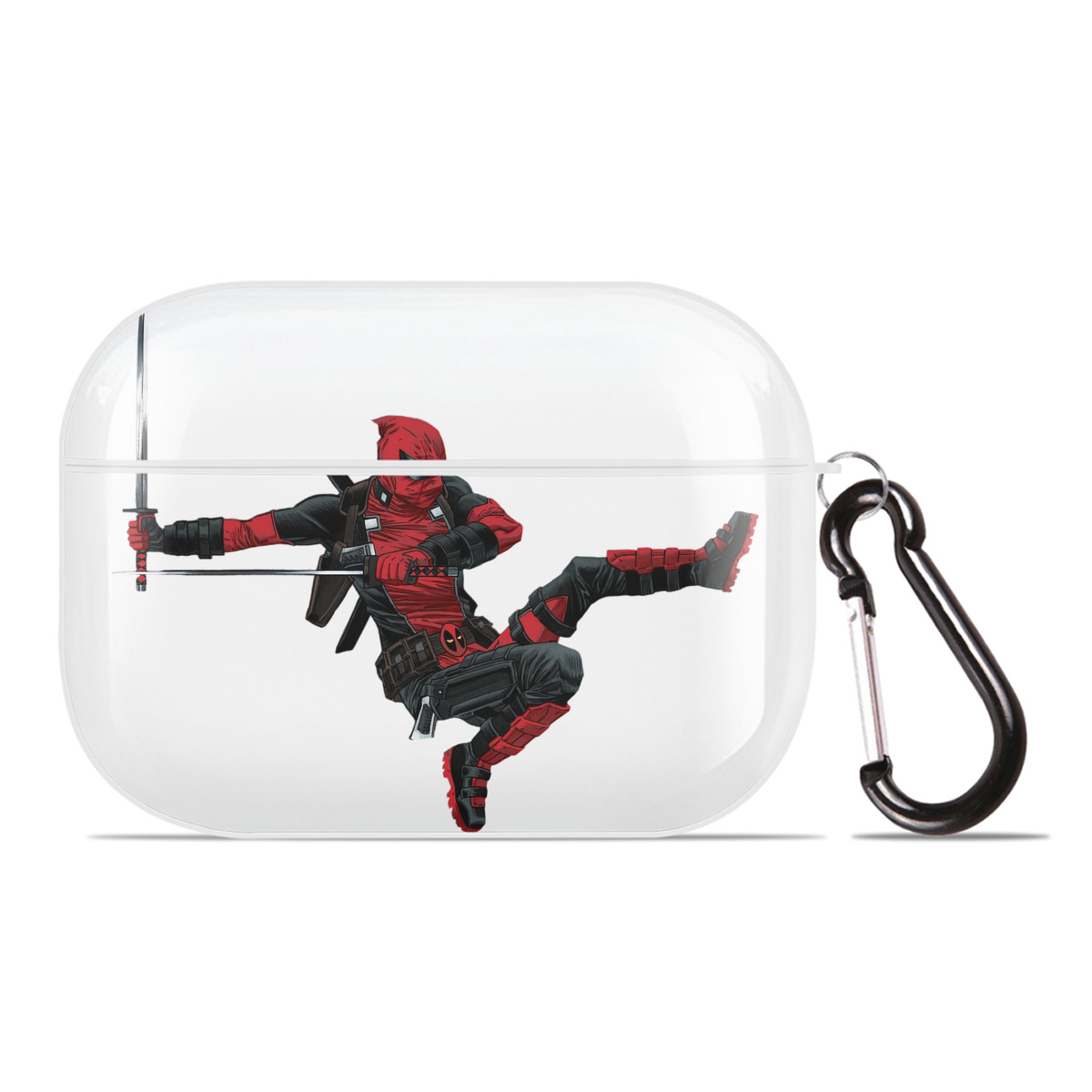 （画像用） Deadpool デッドプール 【AirPods Pro用】ハードシェル保護ケース 耐衝撃・防指紋・カラビナ付き商品仕様