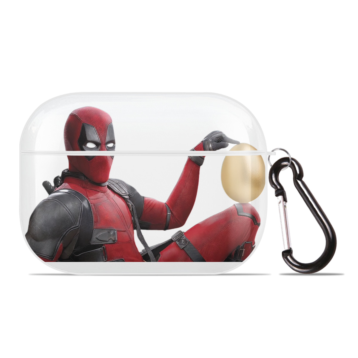 （画像用） Deadpool デッドプール 【AirPods Pro用】ハードシェル保護ケース 耐衝撃・防指紋・カラビナ付き商品仕様