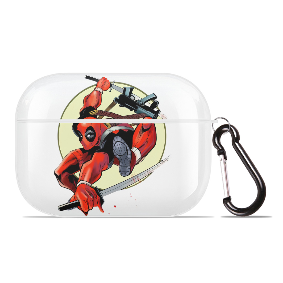 （画像用） Deadpool デッドプール 【AirPods Pro用】ハードシェル保護ケース 耐衝撃・防指紋・カラビナ付き商品仕様