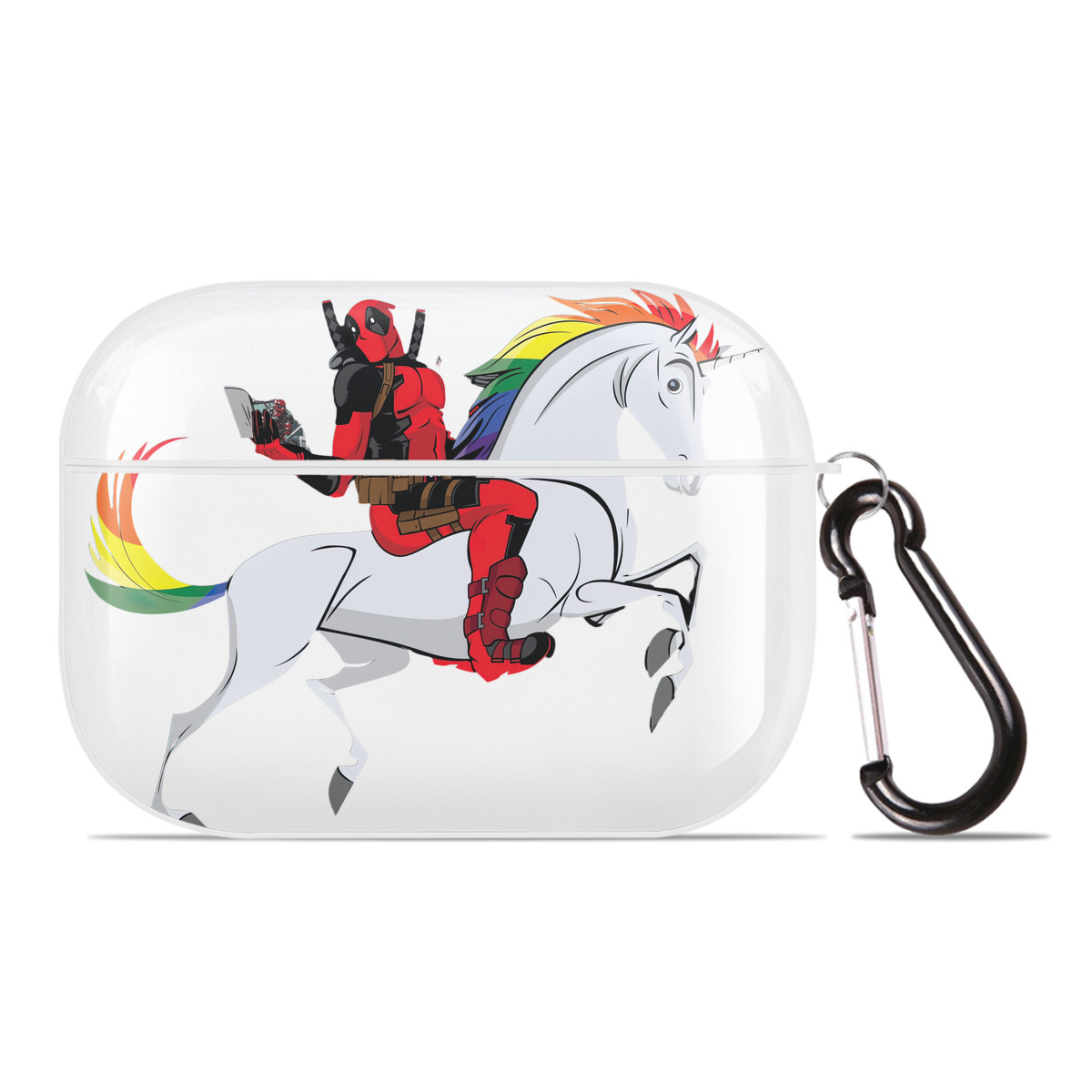 （画像用） Deadpool デッドプール 【AirPods Pro用】ハードシェル保護ケース 耐衝撃・防指紋・カラビナ付き商品仕様