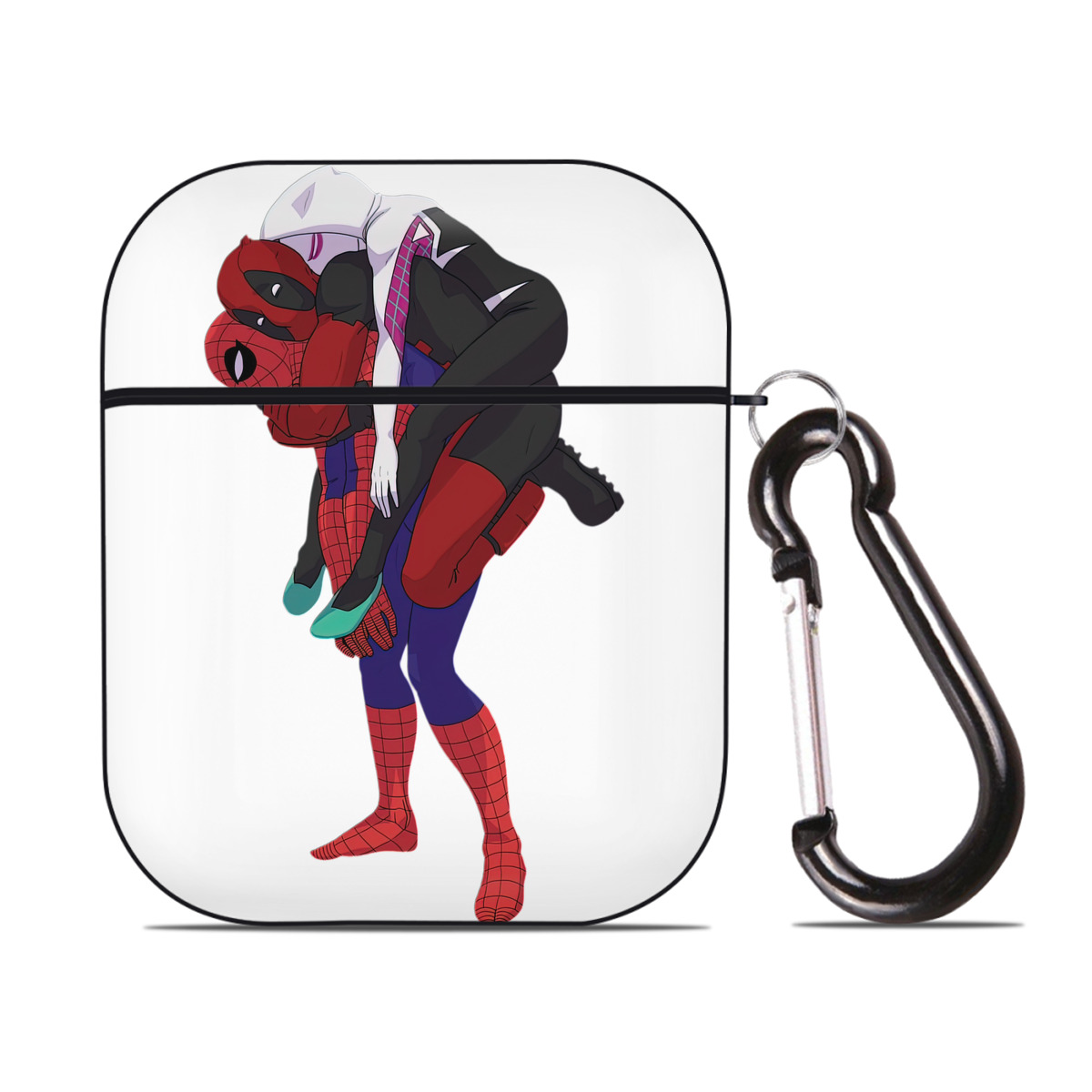 （画像用） Deadpool デッドプール AirPods 第2世代保護ケース ハードシェル ブラック 耐衝撃・防指紋・カラビナ付き