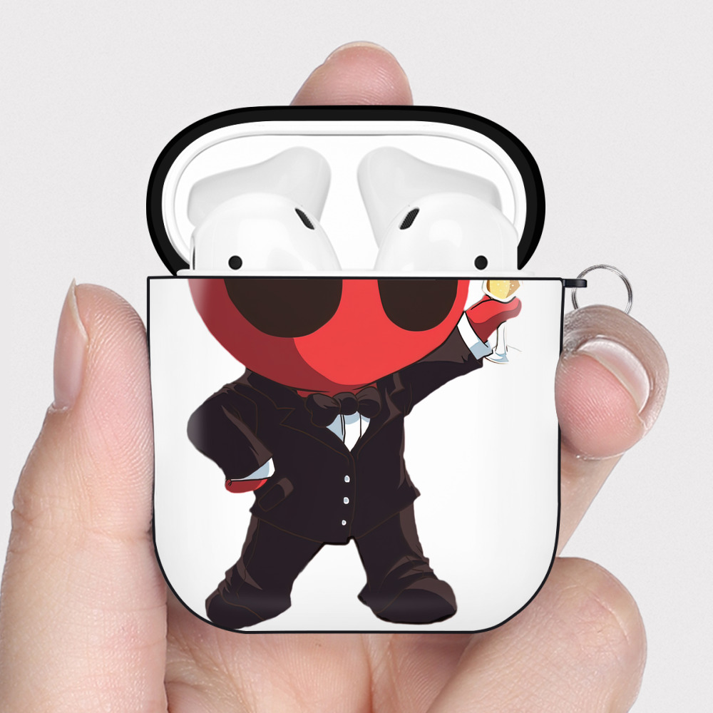 （画像用） Deadpool デッドプール AirPods 第2世代保護ケース ハードシェル ブラック 耐衝撃・防指紋・カラビナ付き