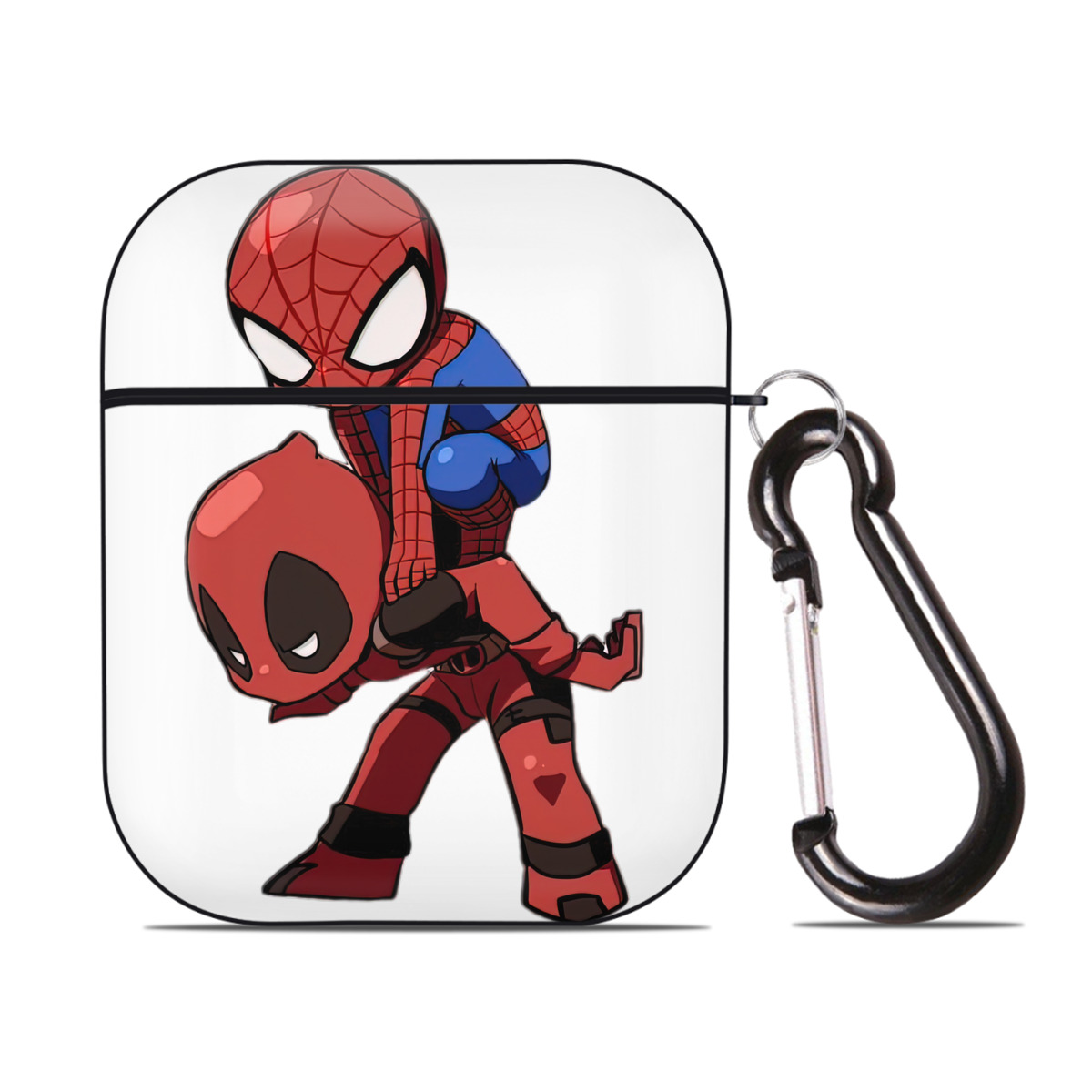 （画像用） Deadpool デッドプール AirPods 第2世代保護ケース ハードシェル ブラック 耐衝撃・防指紋・カラビナ付き