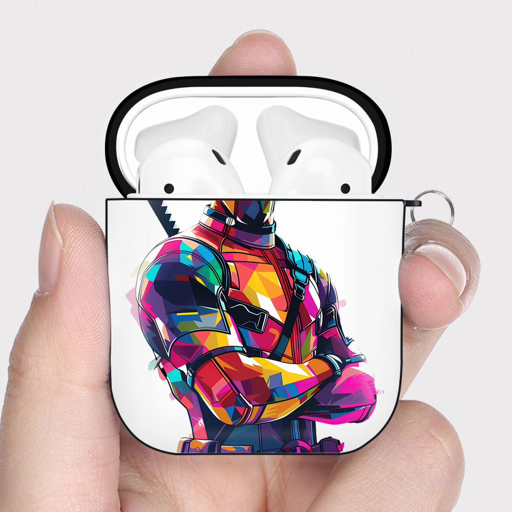 （画像用） Deadpool デッドプール AirPods 第2世代保護ケース ハードシェル ブラック 耐衝撃・防指紋・カラビナ付き