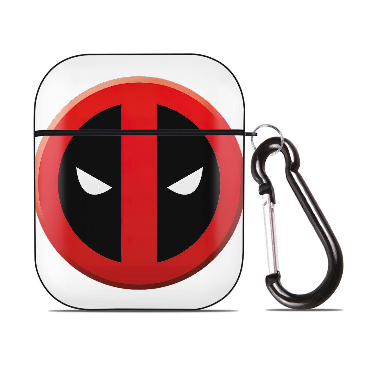 （画像用） Deadpool デッドプール AirPods 第2世代保護ケース ハードシェル ブラック 耐衝撃・防指紋・カラビナ付き