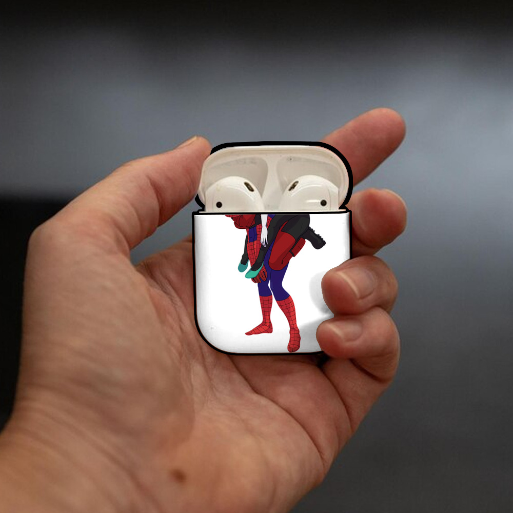 Deadpool デッドプール AirPods 第2世代保護ケース ハードシェル ブラック 耐衝撃・防指紋・カラビナ付き