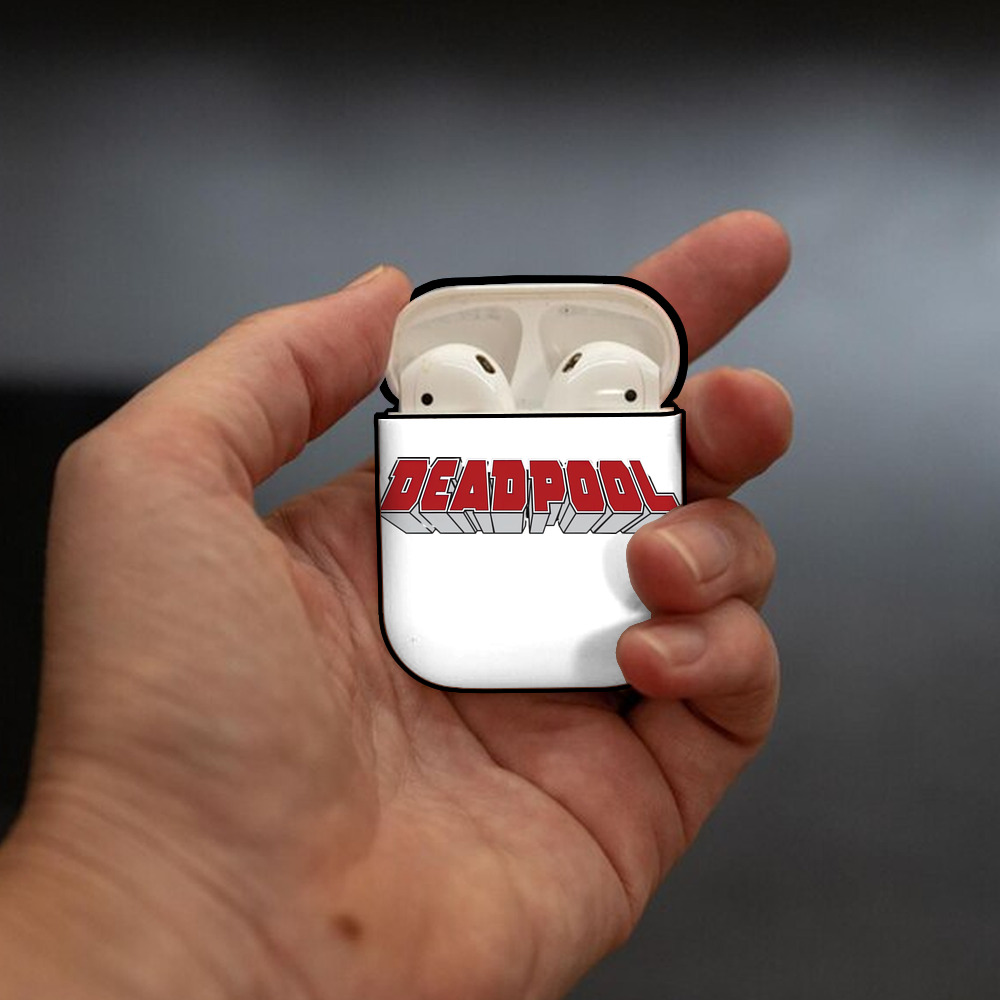 Deadpool デッドプール AirPods 第2世代保護ケース ハードシェル ブラック 耐衝撃・防指紋・カラビナ付き